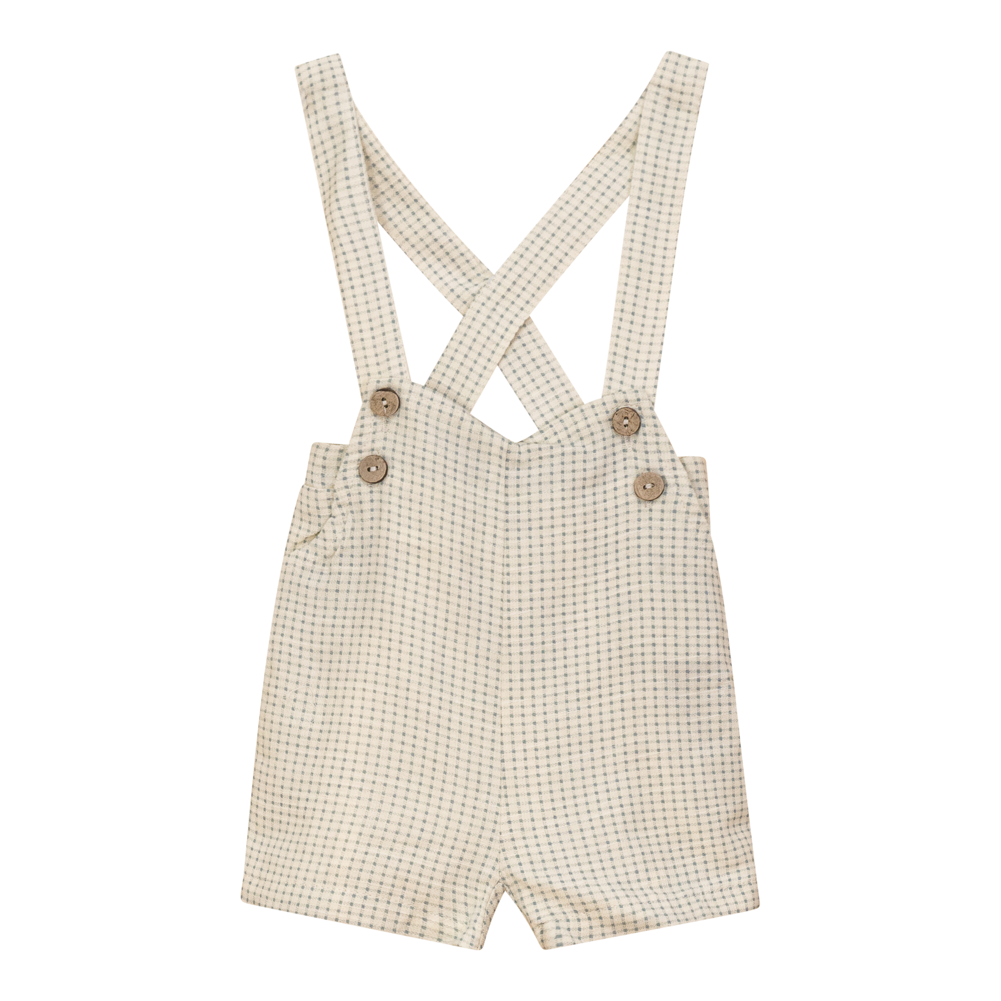 Woven Checkered Overall in Blue by Mr. Mr.