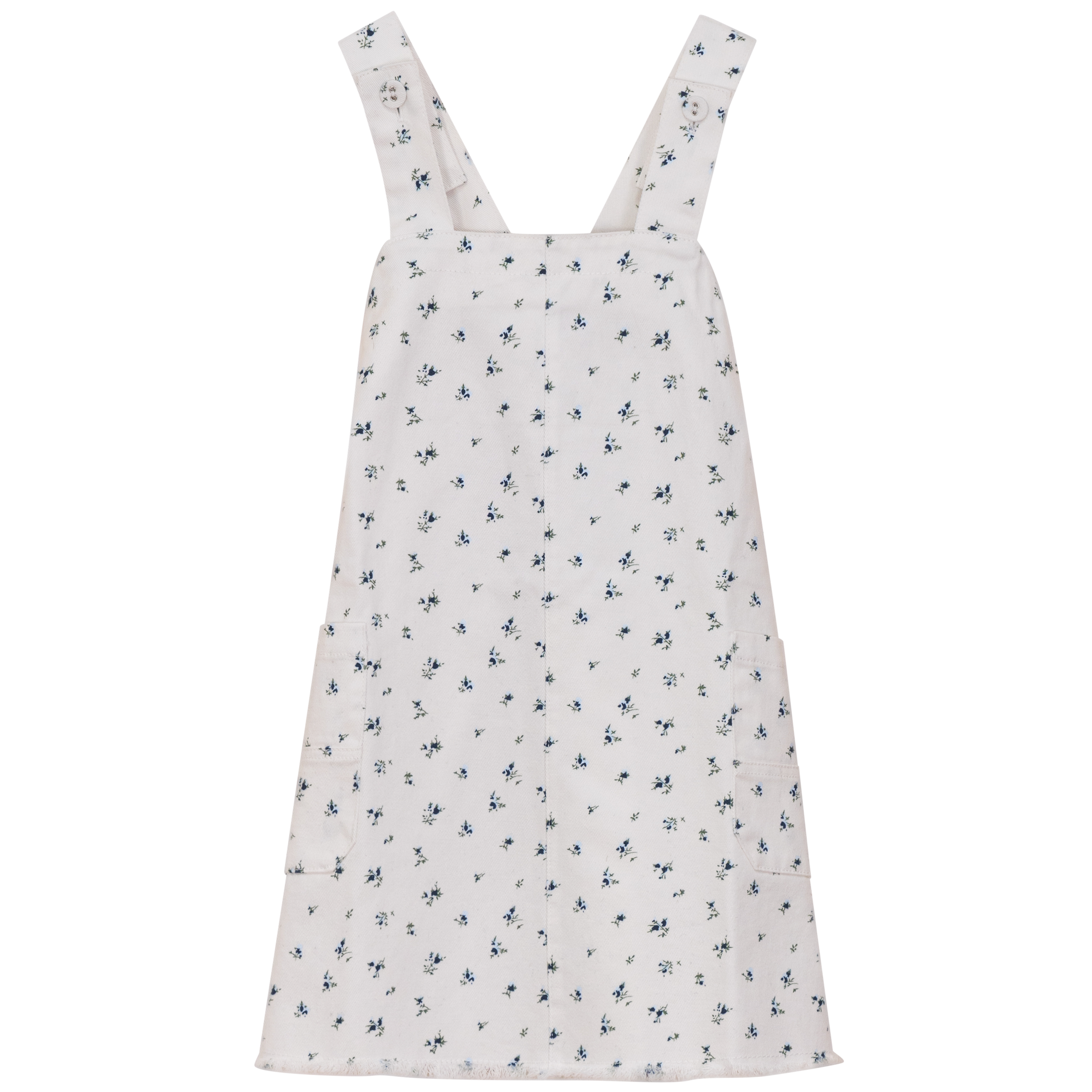 Floral Printed Denim Jumper in Blue by Puddles