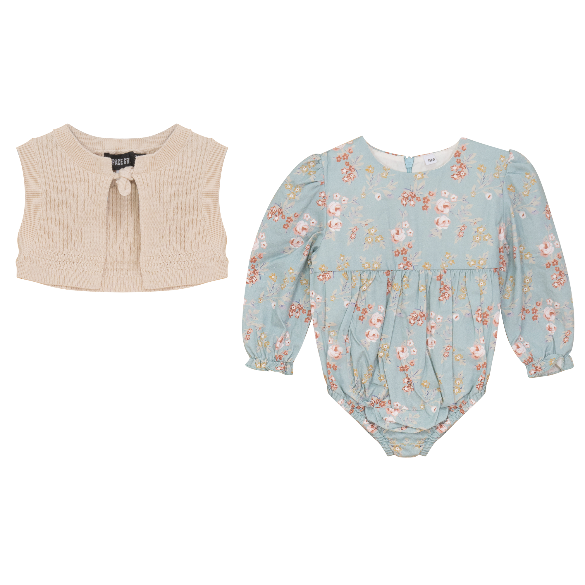 Floral Woven Bubble with Vest in Seabrook by Space Grey