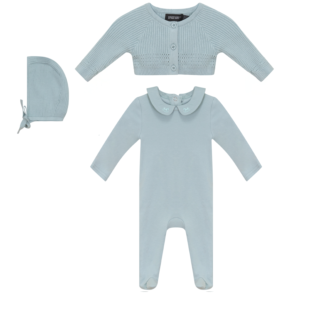 Onesie and Cardigan Set in Seabrook by Space Grey