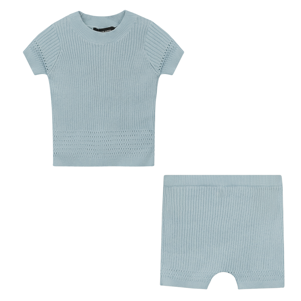 Rib Knit Shorts Set in Seabrook by Space Grey