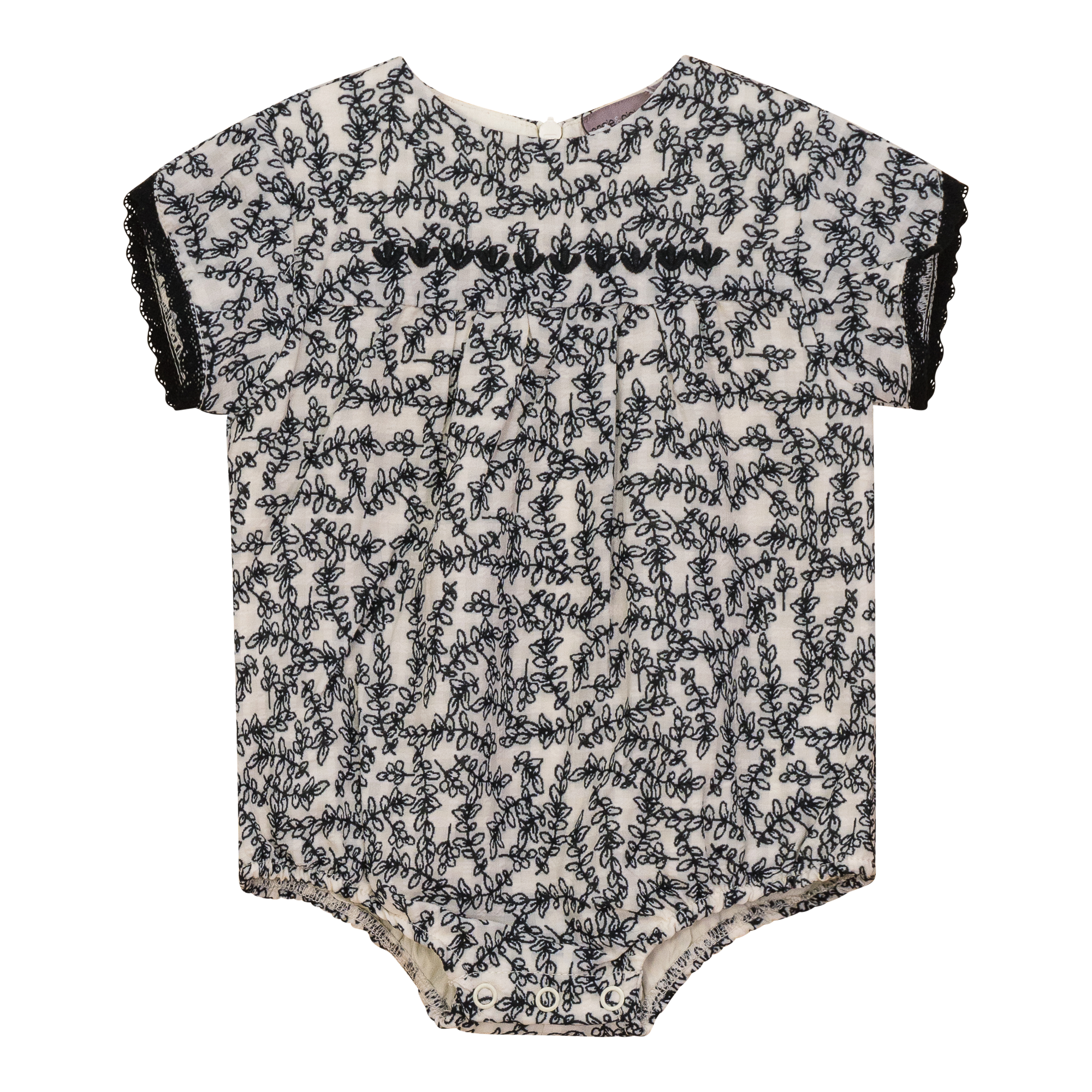 Leaf Print Bubble in Black by Posie & Pistachio