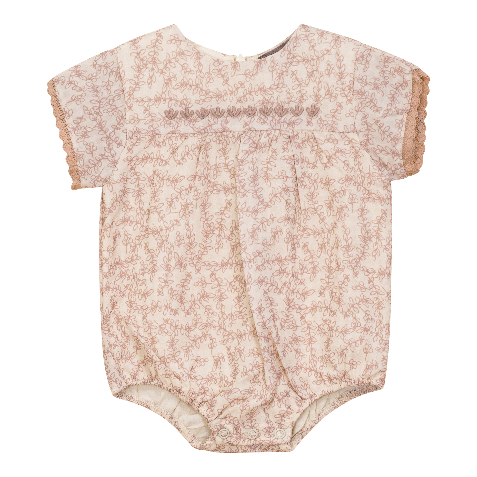 Leaf Print Bubble in Pink by Posie & Pistachio