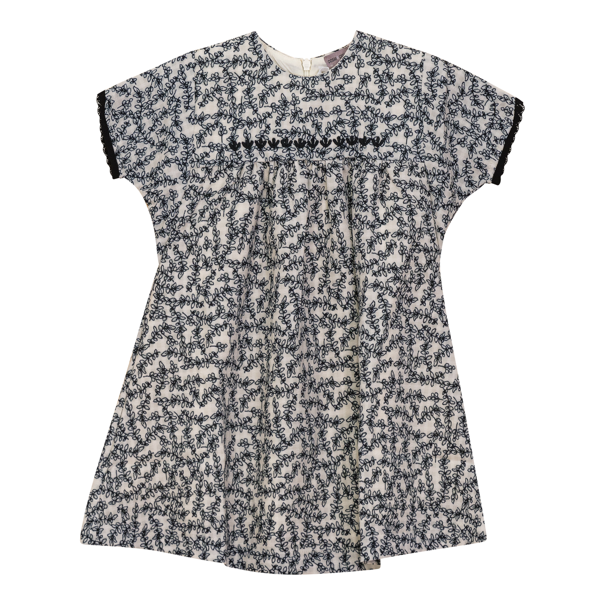 Leaf Print Dress in Black by Posie & Pistachio