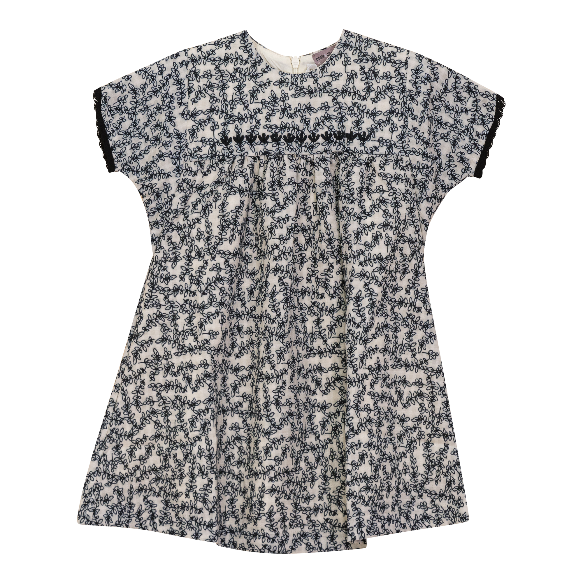 Leaf Print Dress in Black by Posie & Pistachio