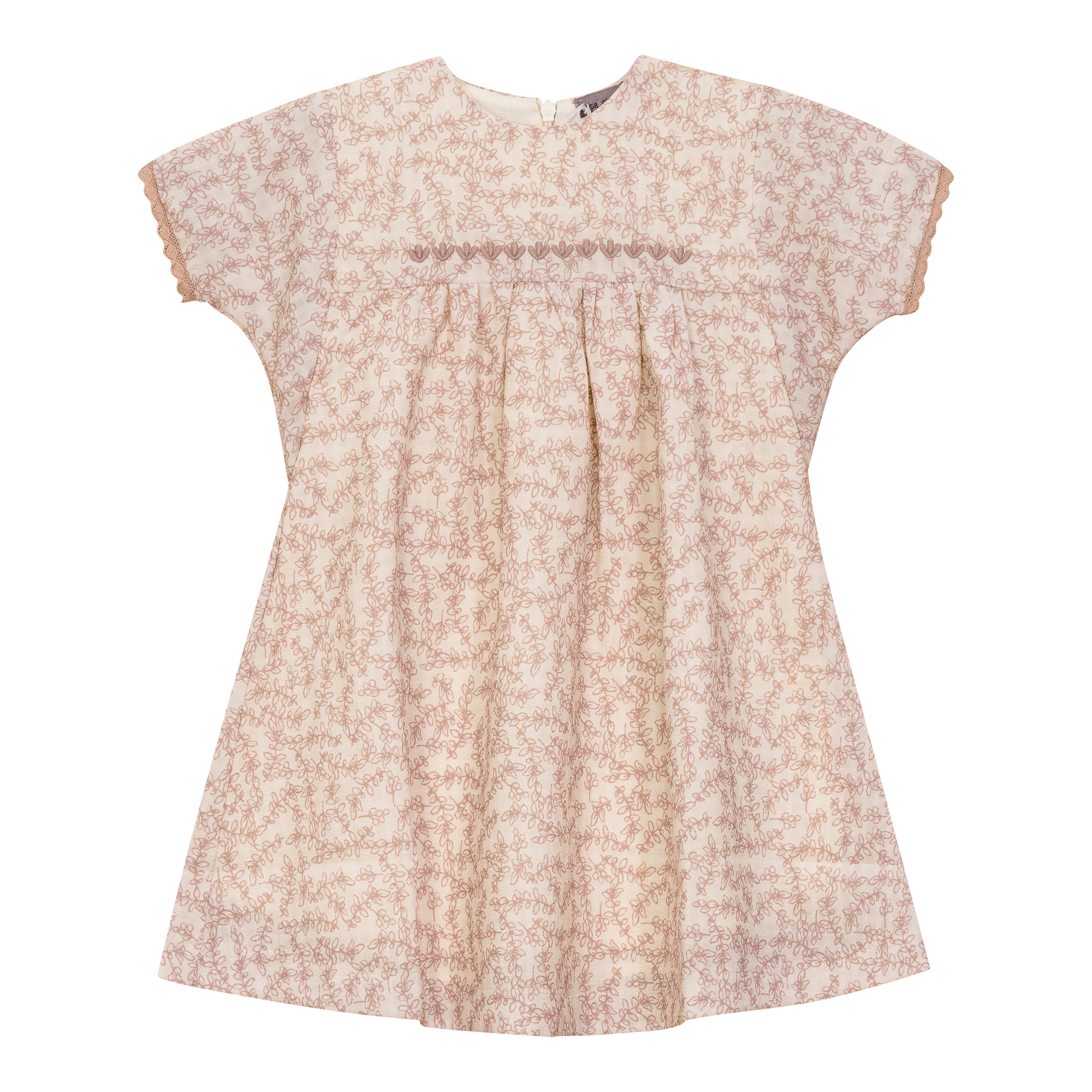 Leaf Print Dress in Pink by Posie & Pistachio