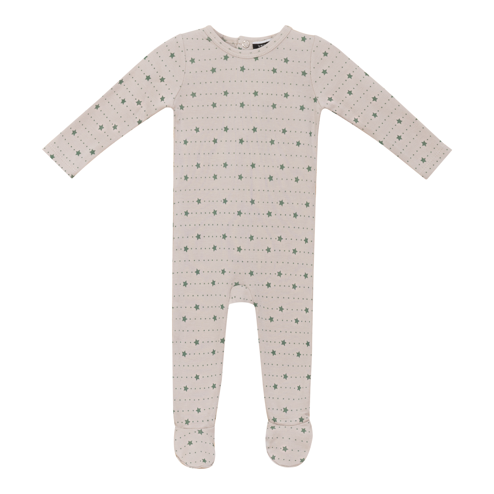 Star and Heart Print Onesie in Green Silver Grey 3 Months by Whipped Cocoa