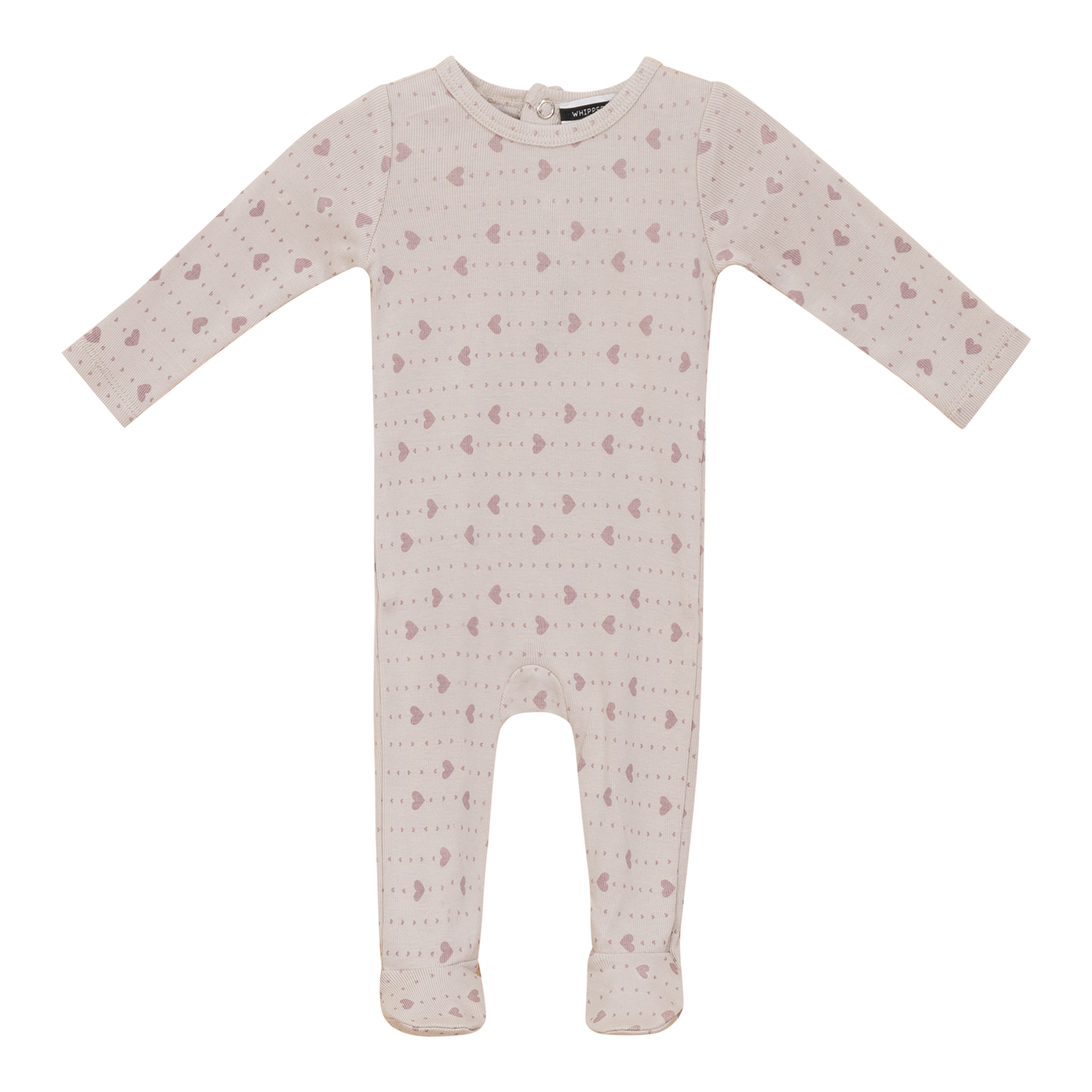 Star and Heart Print Onesie in Rose Silver Grey 3 Months by Whipped Cocoa