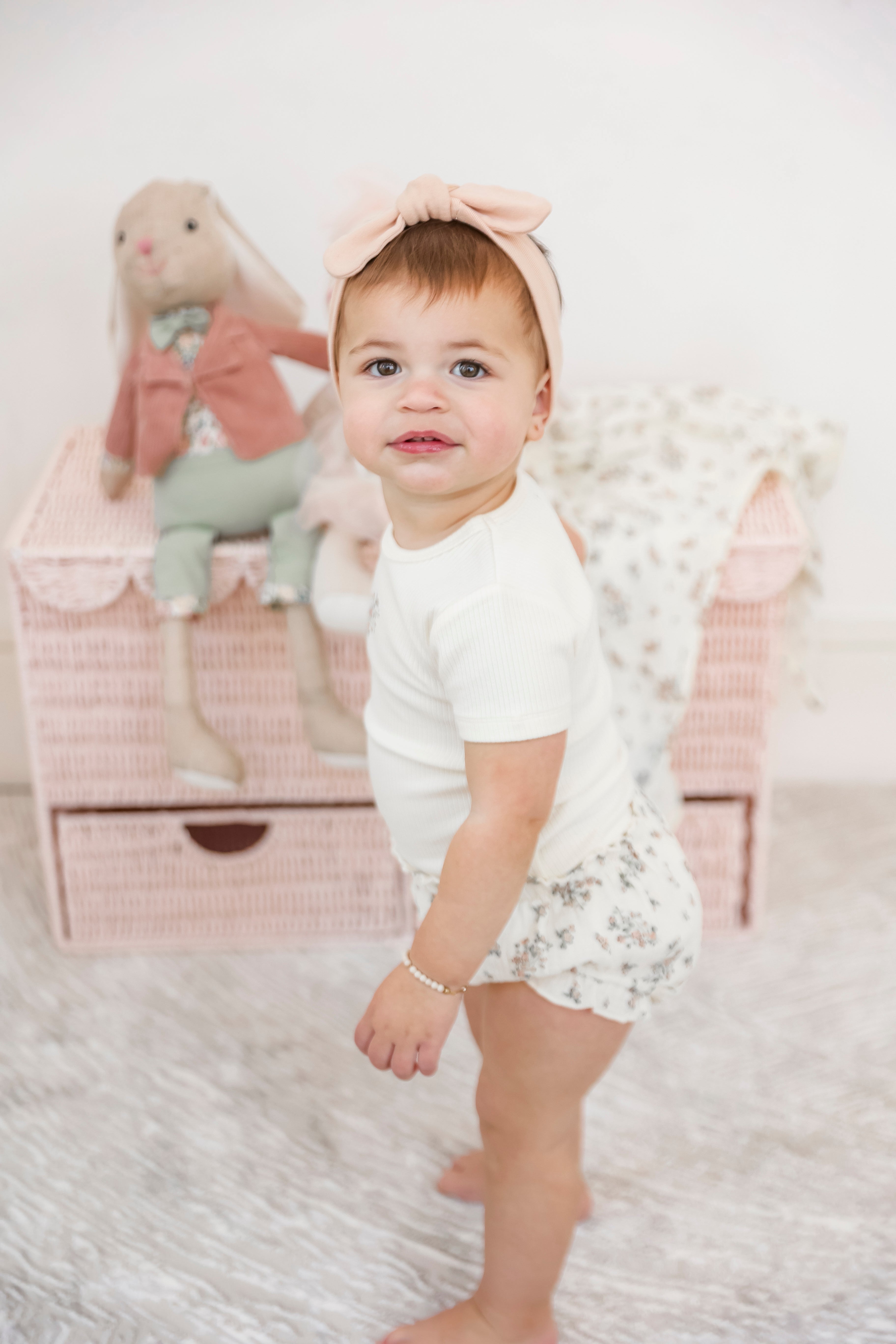 Floral Print Gauze Swaddle in by Space Grey