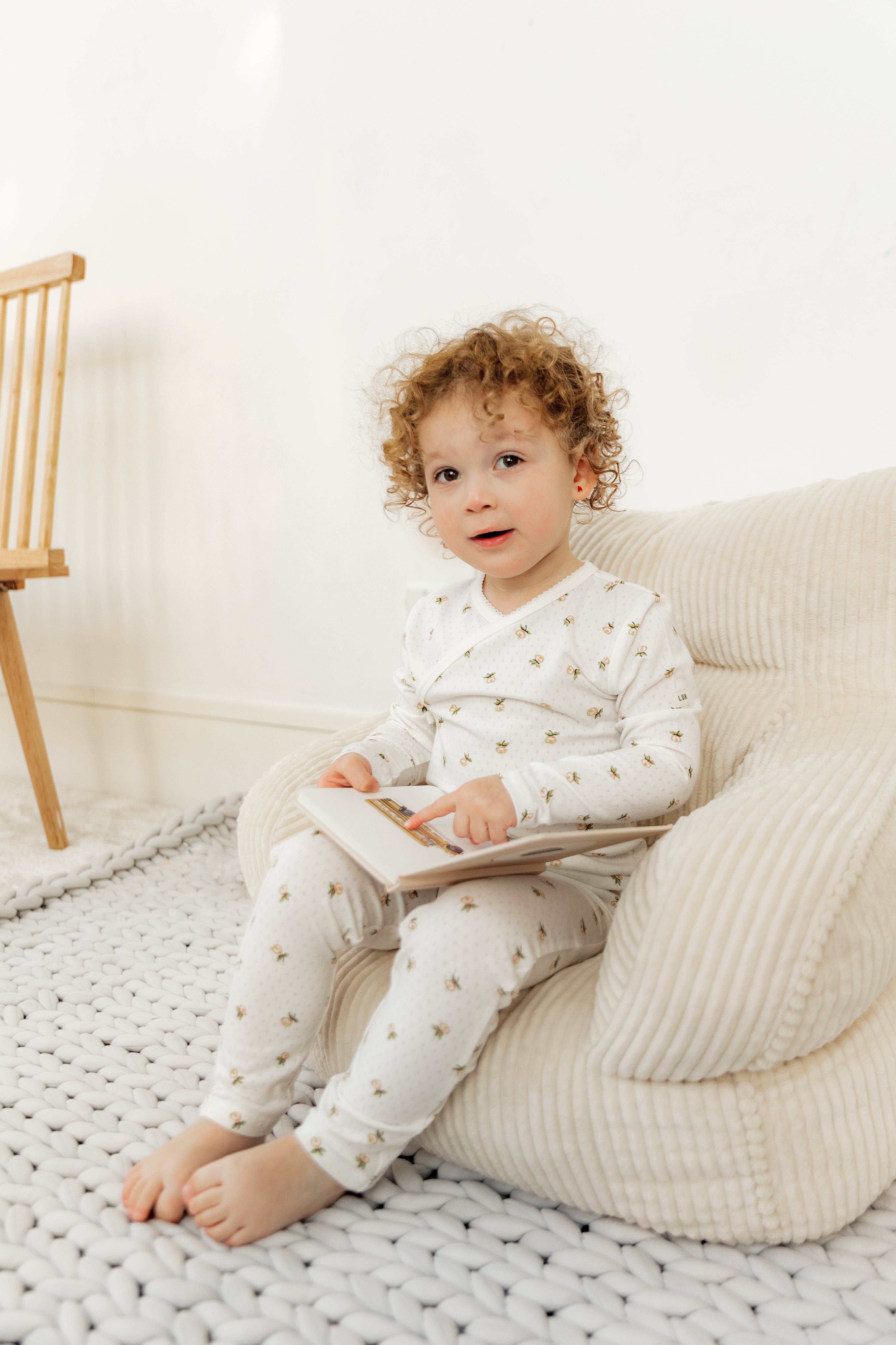 Floral Print Pointelle 2Pc Set in by Lux