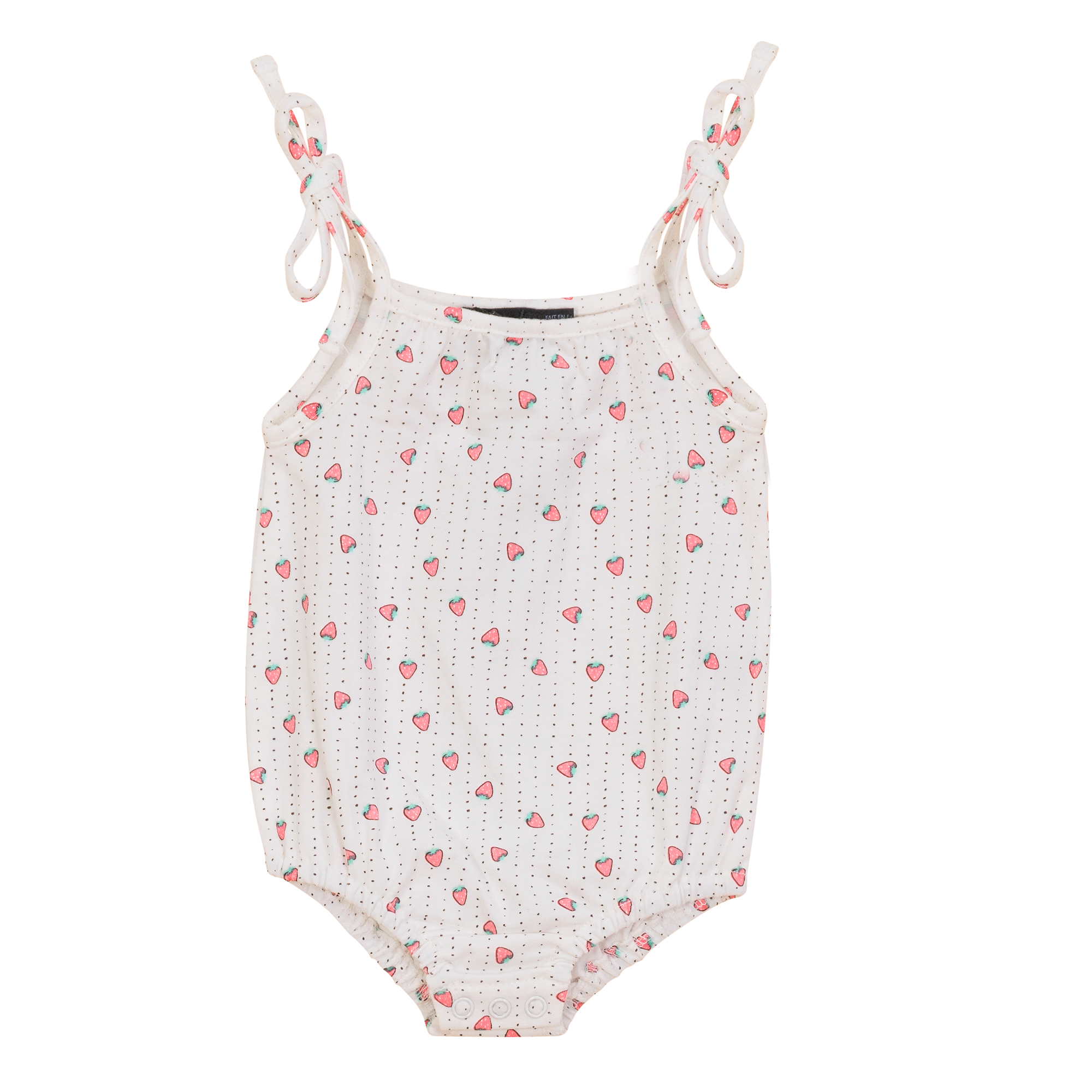 Strawberry and Pear Printed Romper in Off White Red by Puddles