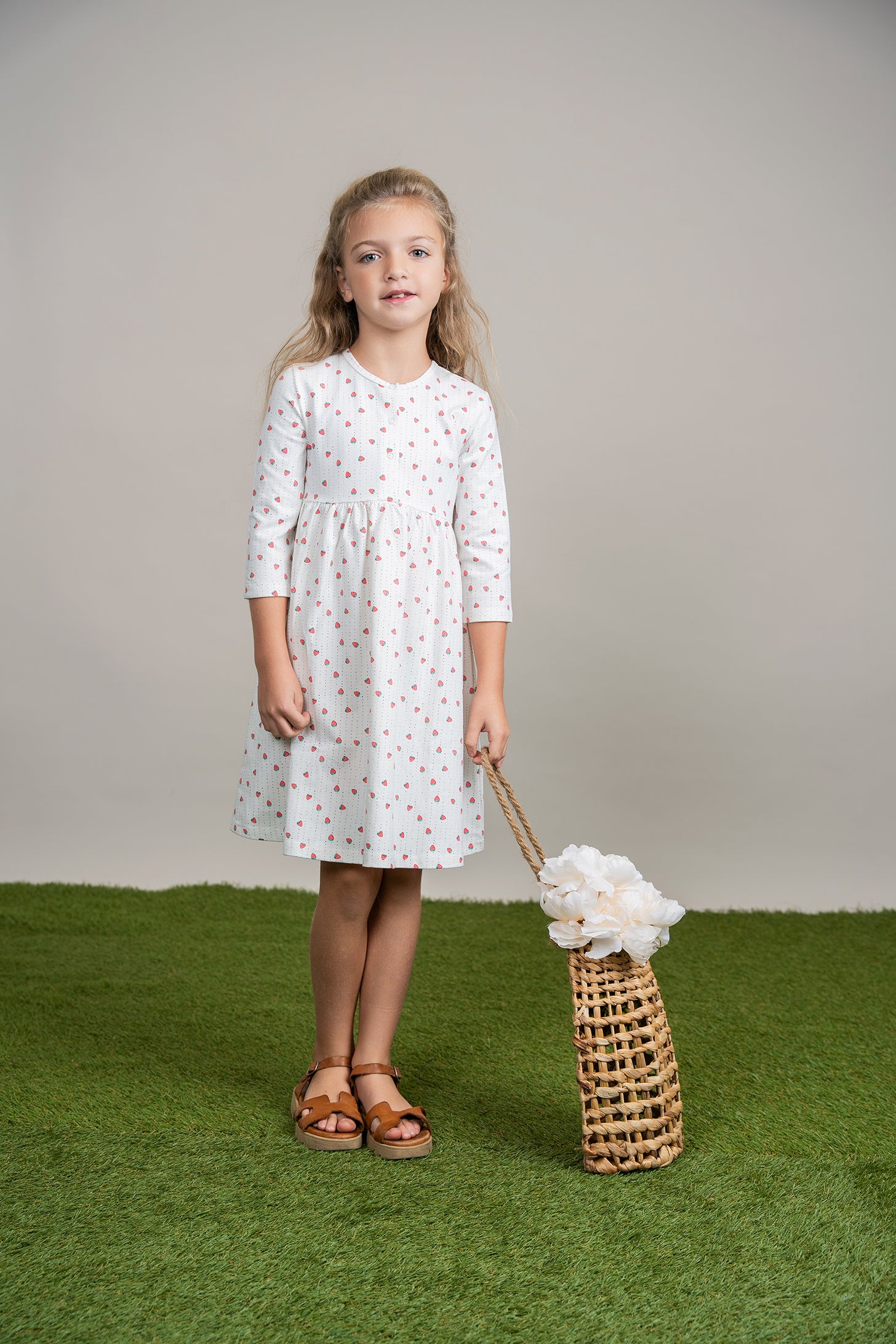 Strawberry and Pear Printed Dress in by Puddles