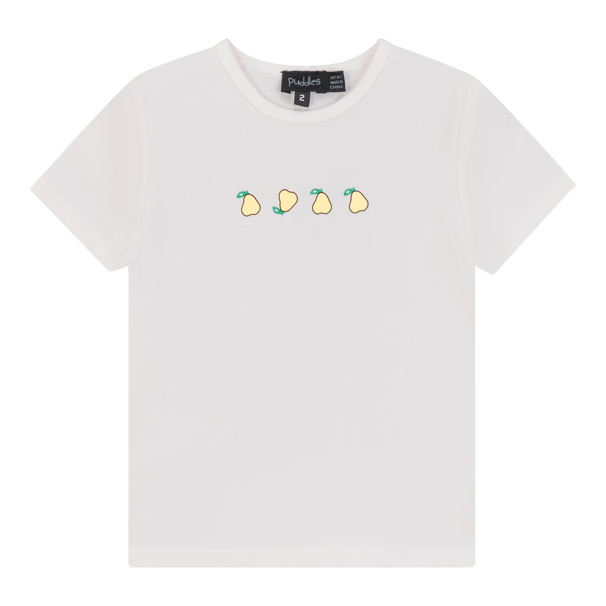 Pear Print Tshirt in Off white Yellow by Puddles