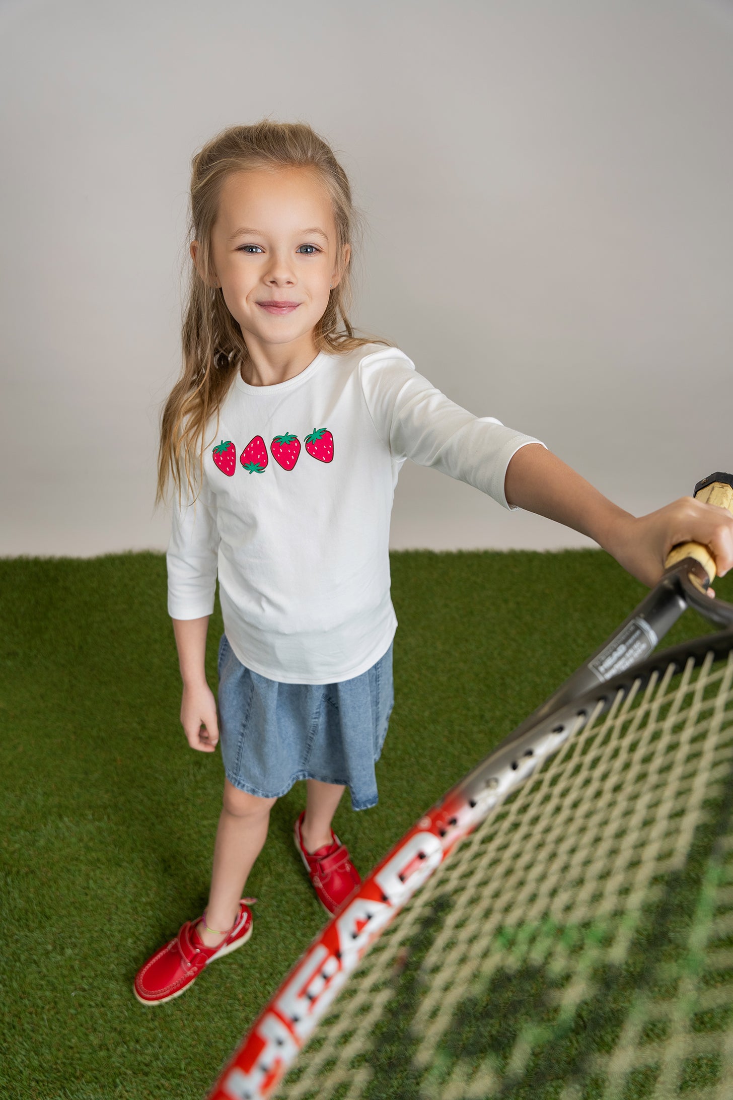 Strawberry Print Tshirt in by Puddles