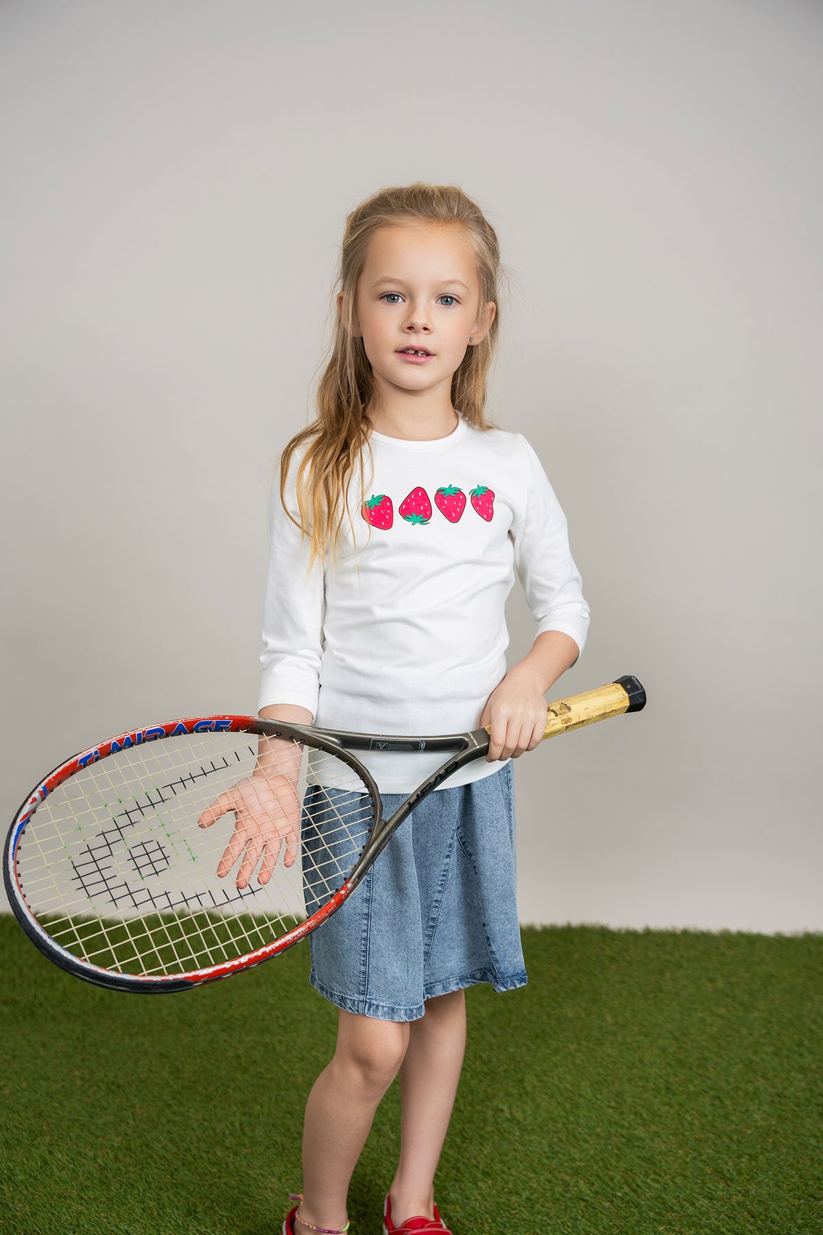 Strawberry Print Tshirt in by Puddles