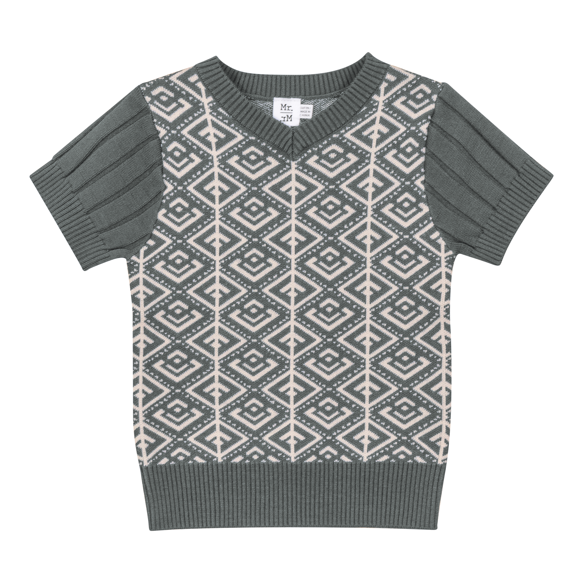 Jacquard Knit Sweater in Spruce Dark Almond by Mr. Mr.