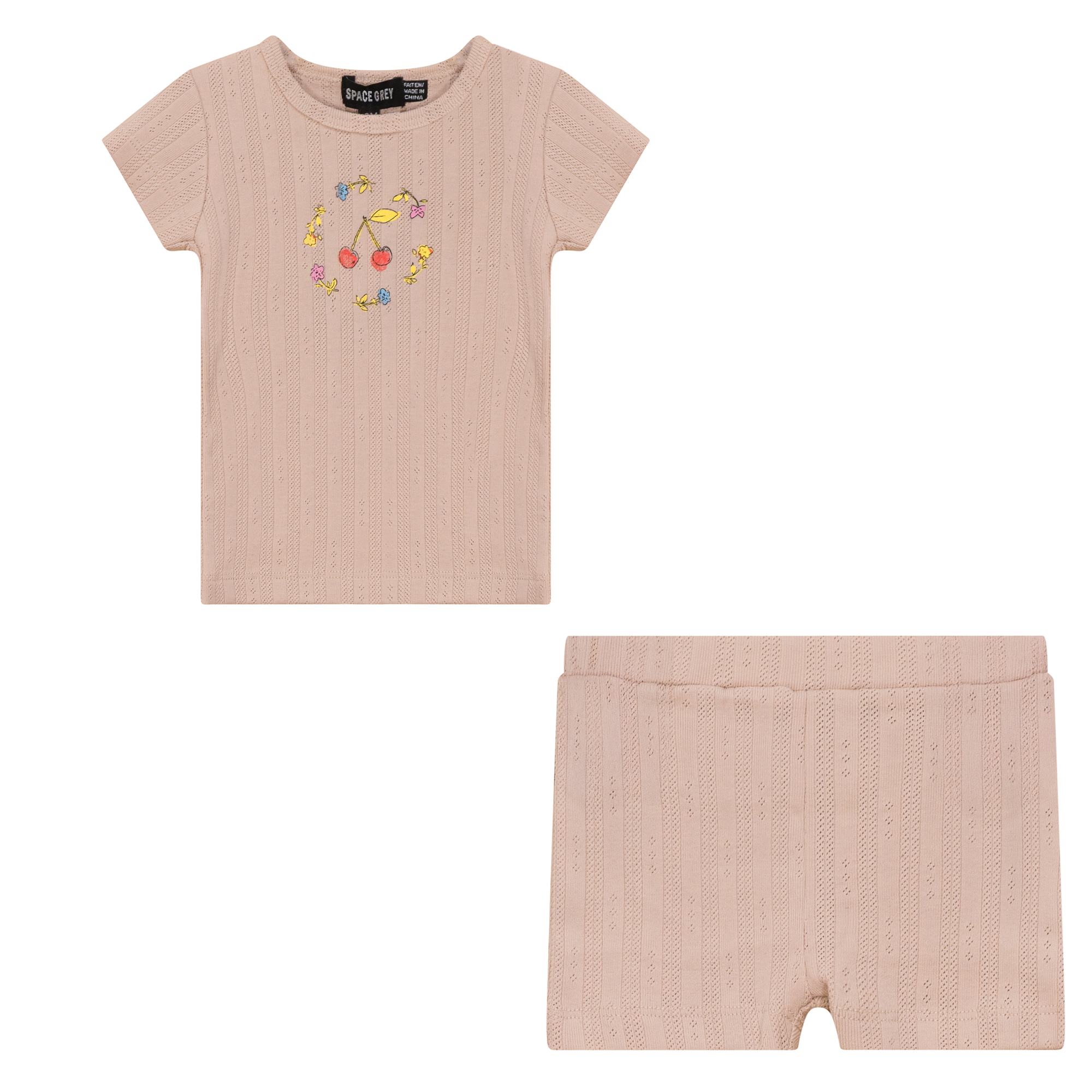 Pointelle Ribbed 2Pc Set in Soft Pink by Space Grey