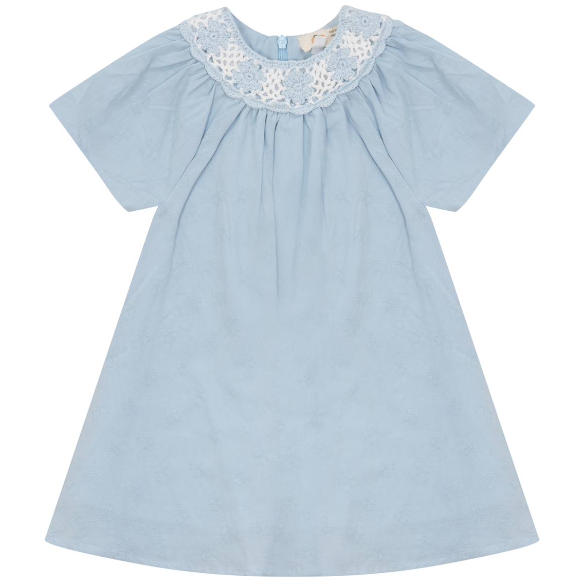 Woven Crochet Dress in Blue by Apricot