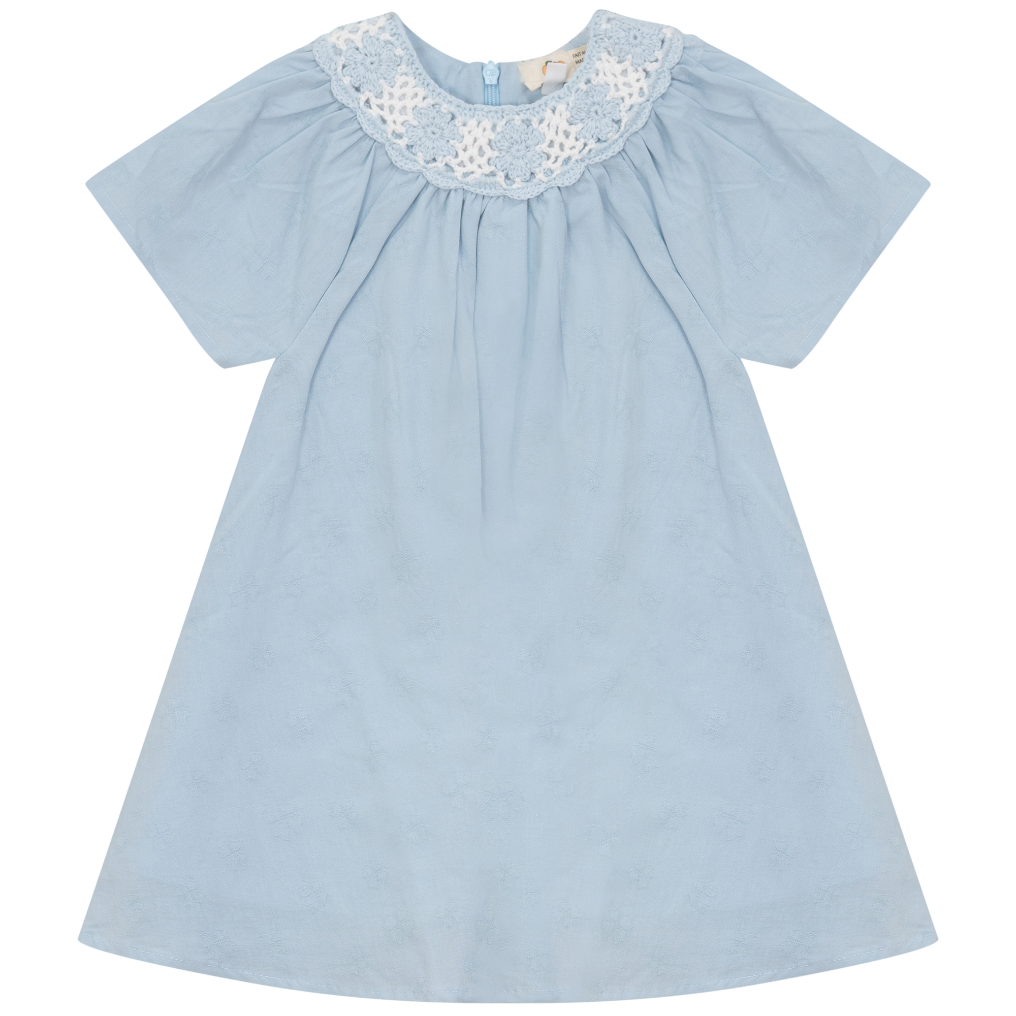 Woven Crochet Dress in Blue by Apricot