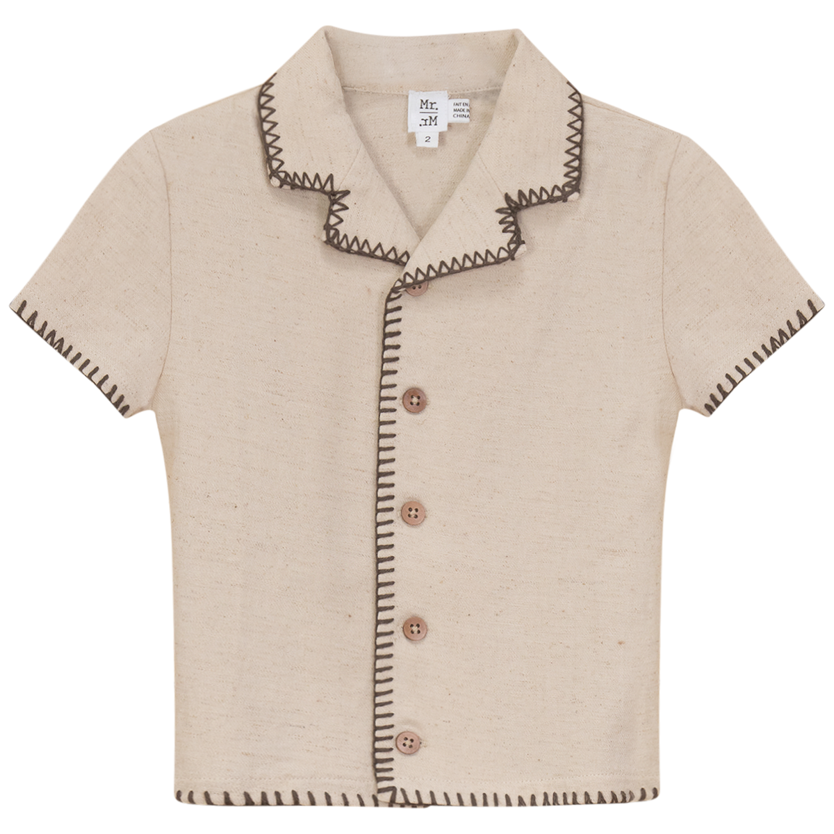 Twill Woven Shirt in Beige by Mr. Mr.