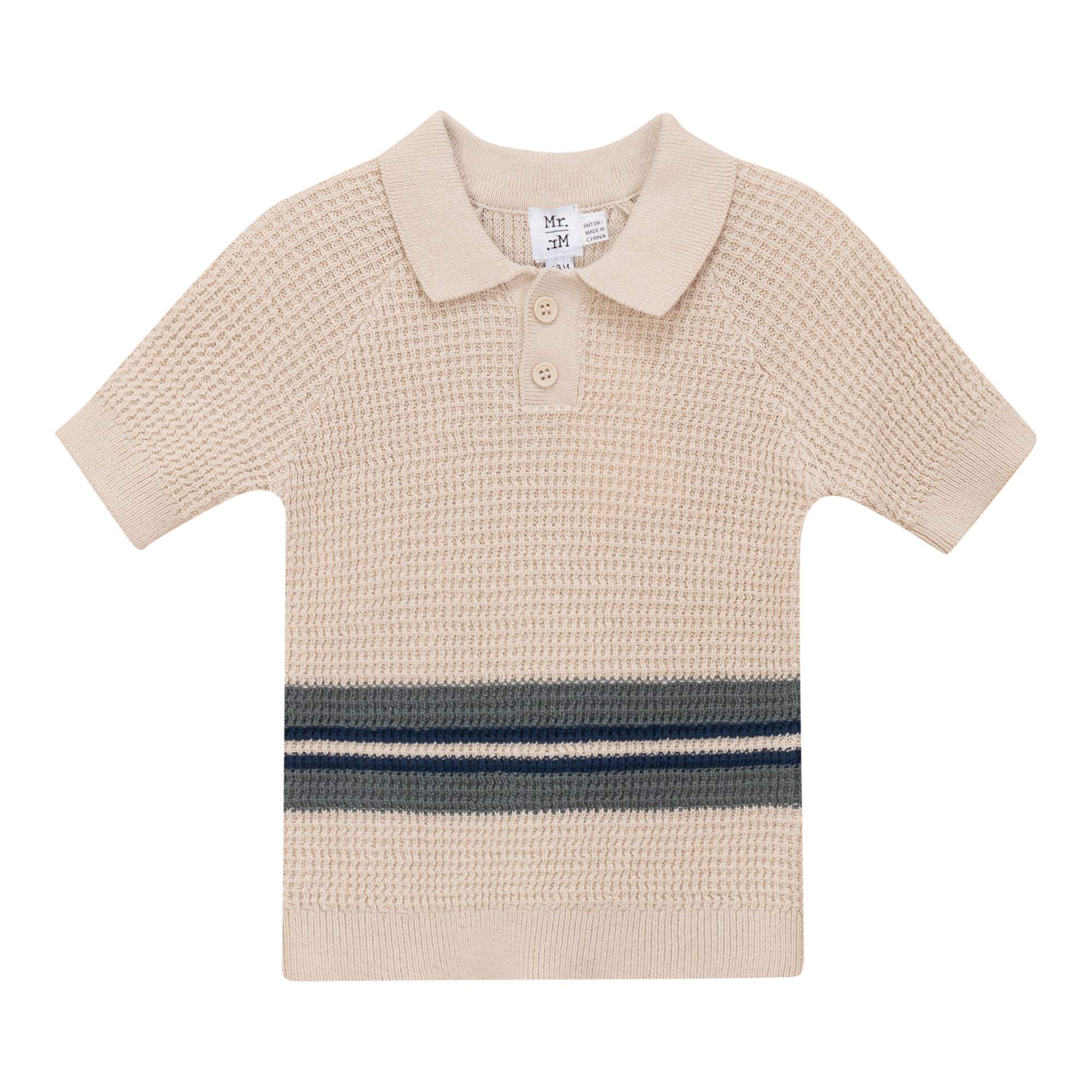 Waffle Knit Striped Sweater in Dark Almond by Mr. Mr.