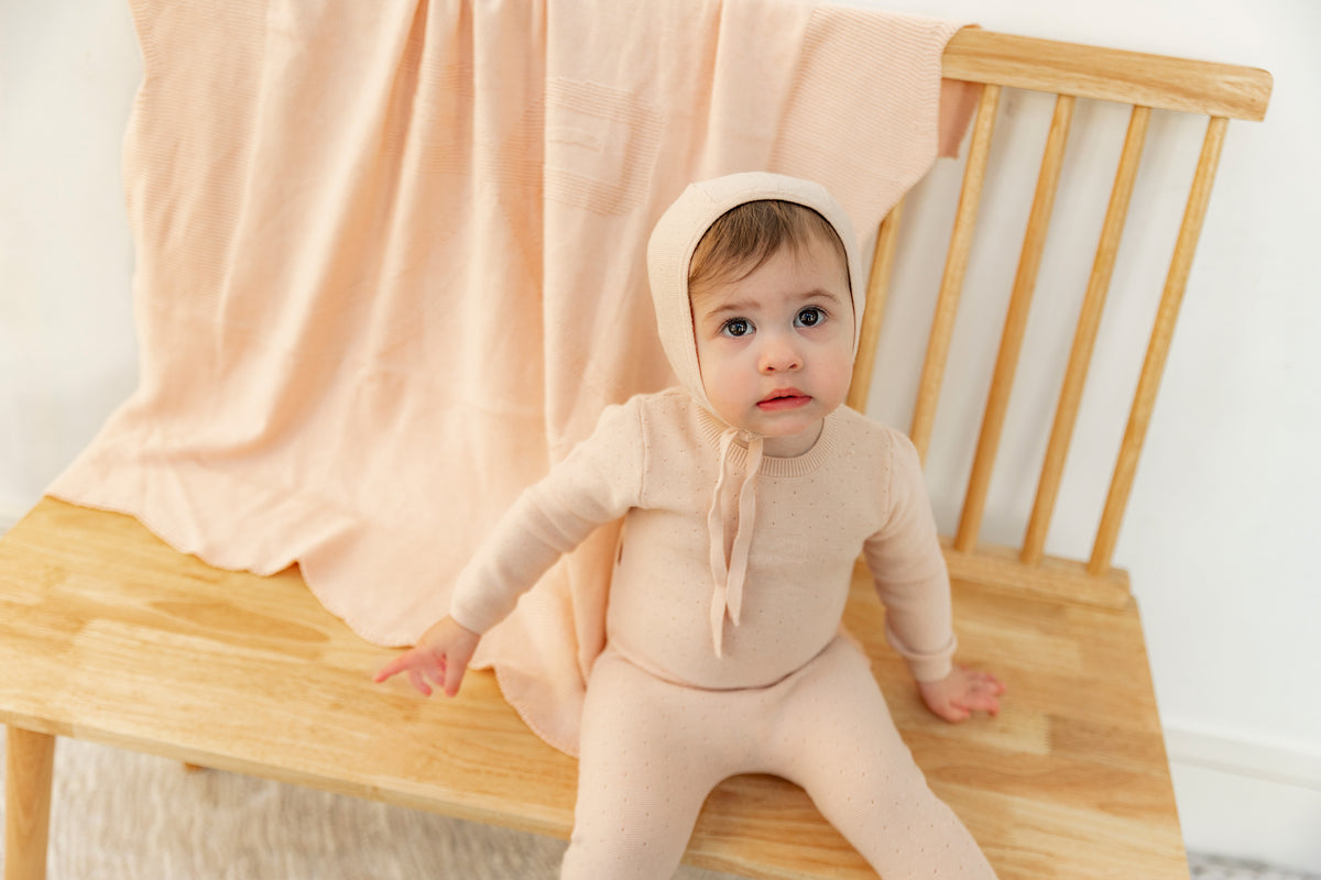 Pony Bow Print Blanket in by Bebe Bella
