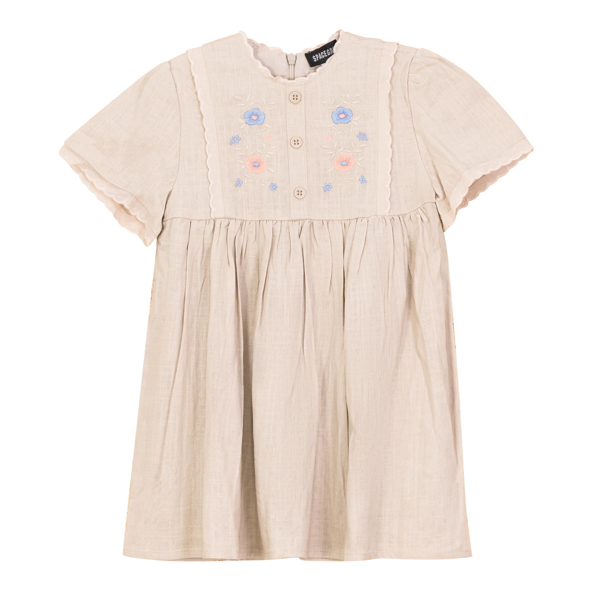 Cape Dress in Beige by Space Grey