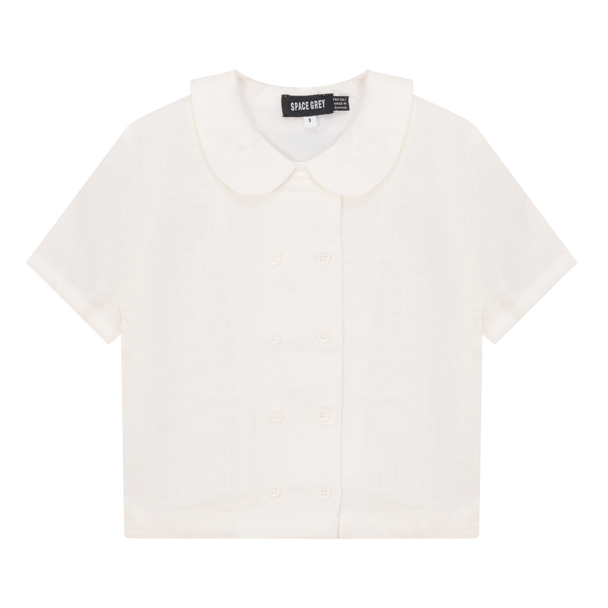 Woven Double Breasted Shirt in Off White by Space Grey