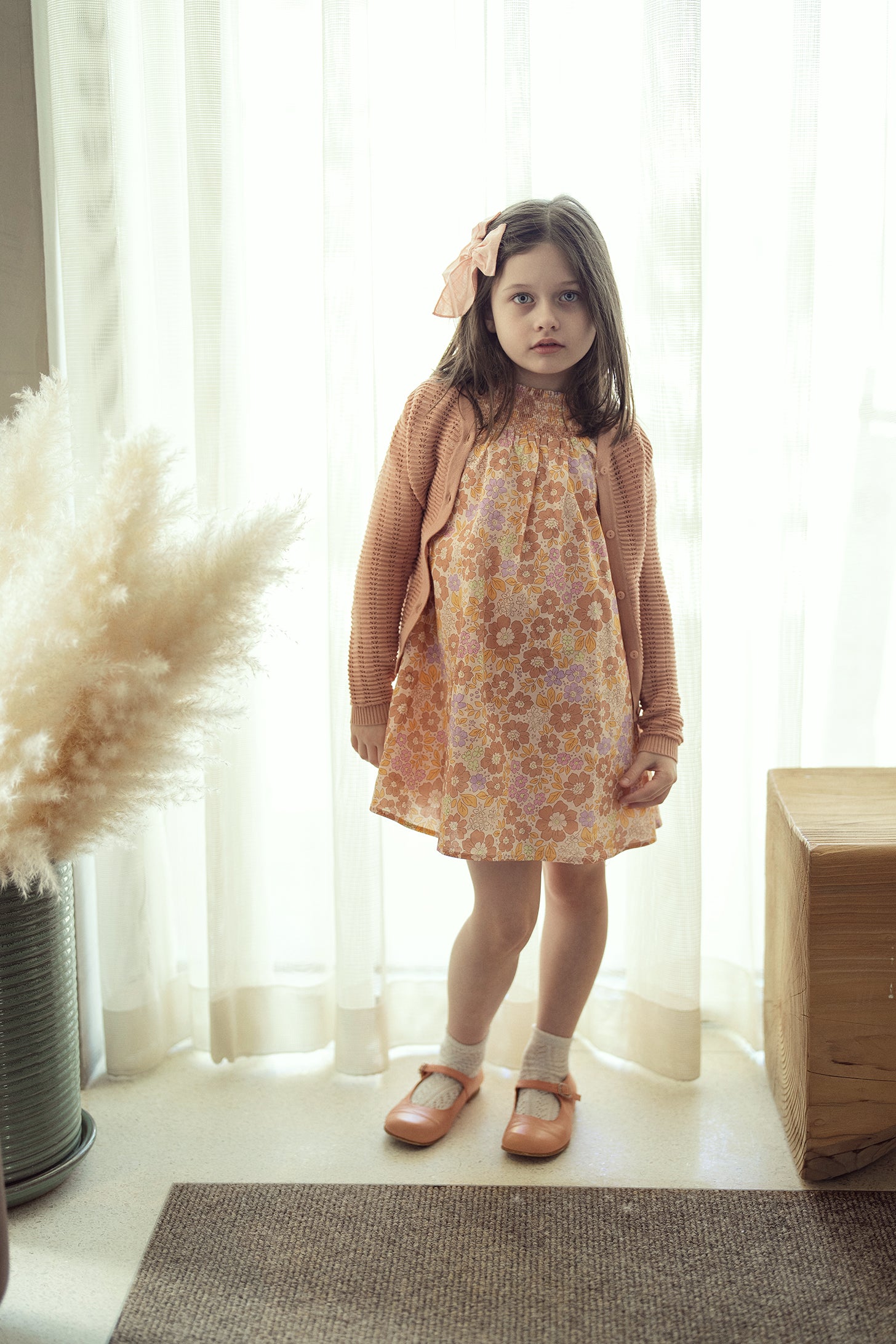 Floral Print Woven Dress in by Space Grey