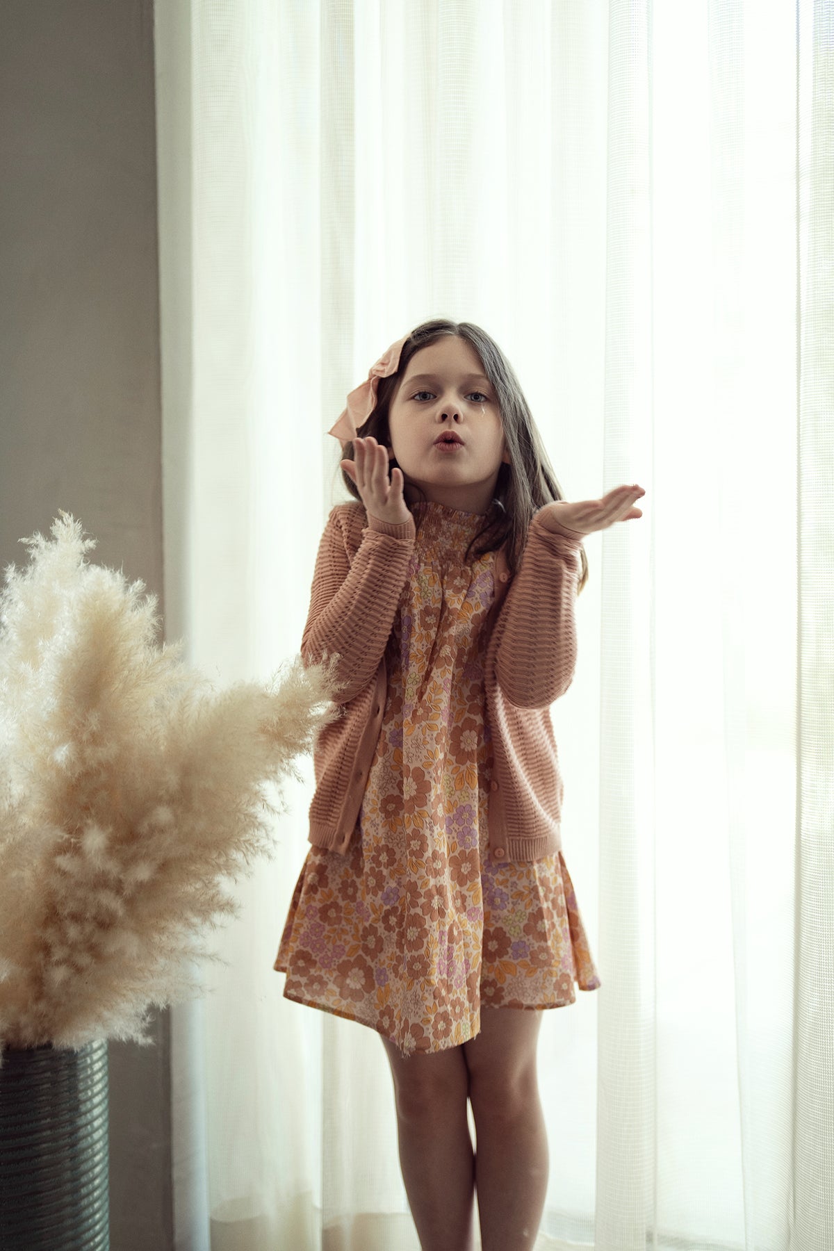Floral Print Woven Dress in by Space Grey