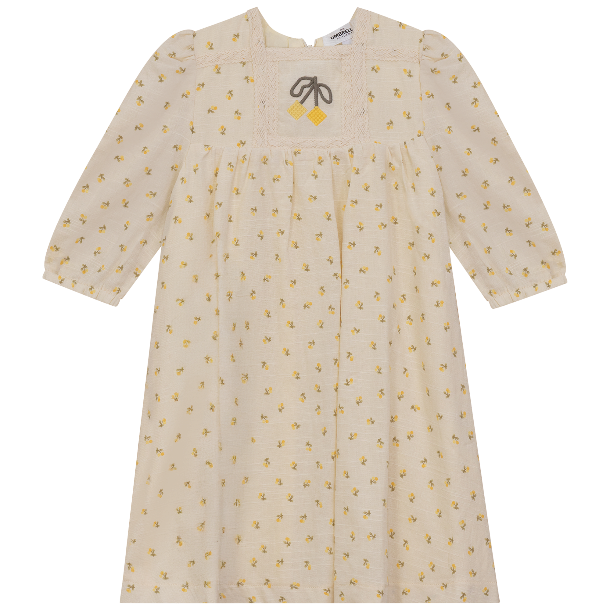 Cherry Printed Linen Dress in Pink by The Umbrella Academy