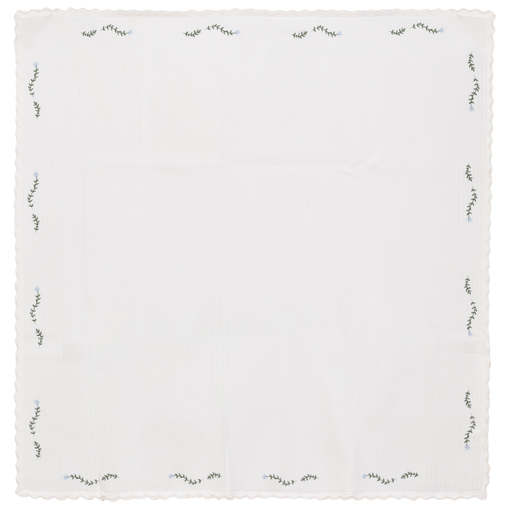 Rib Knit Blanket in Off White Blue One Size by Apricot