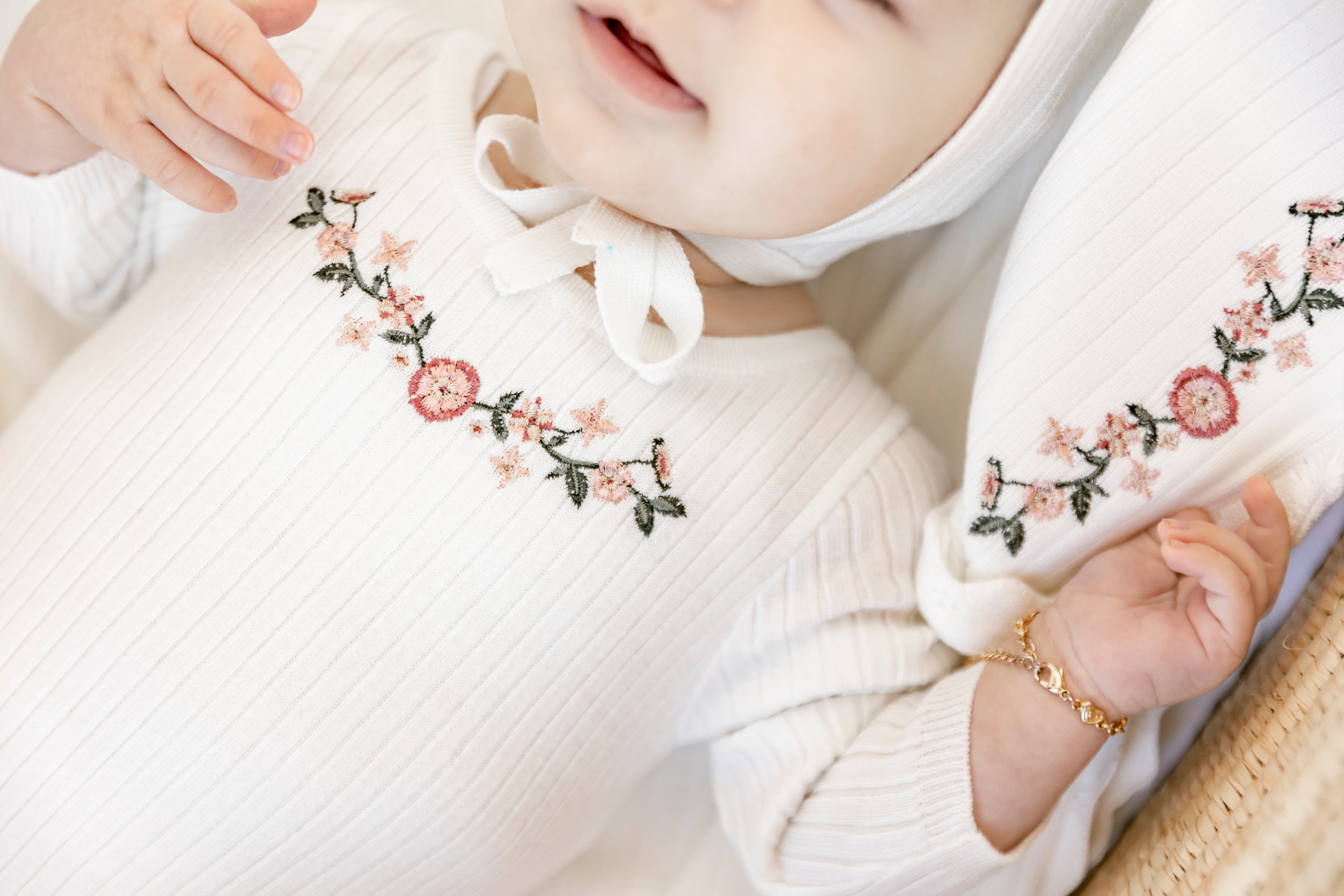 Rib Knit Blanket in Off White Blue One Size by Apricot