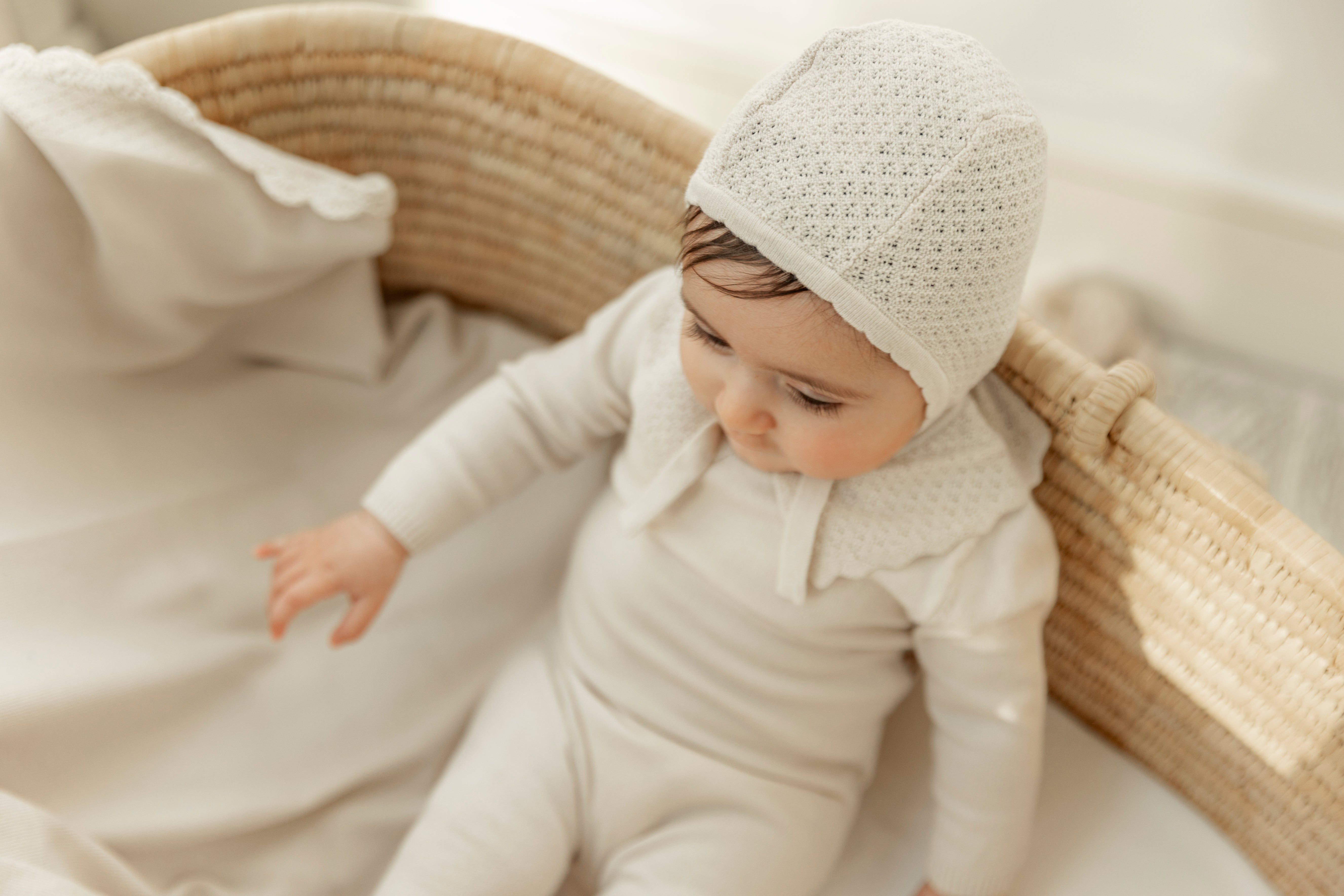 Knit Crochet Blanket in by Bebe Bella