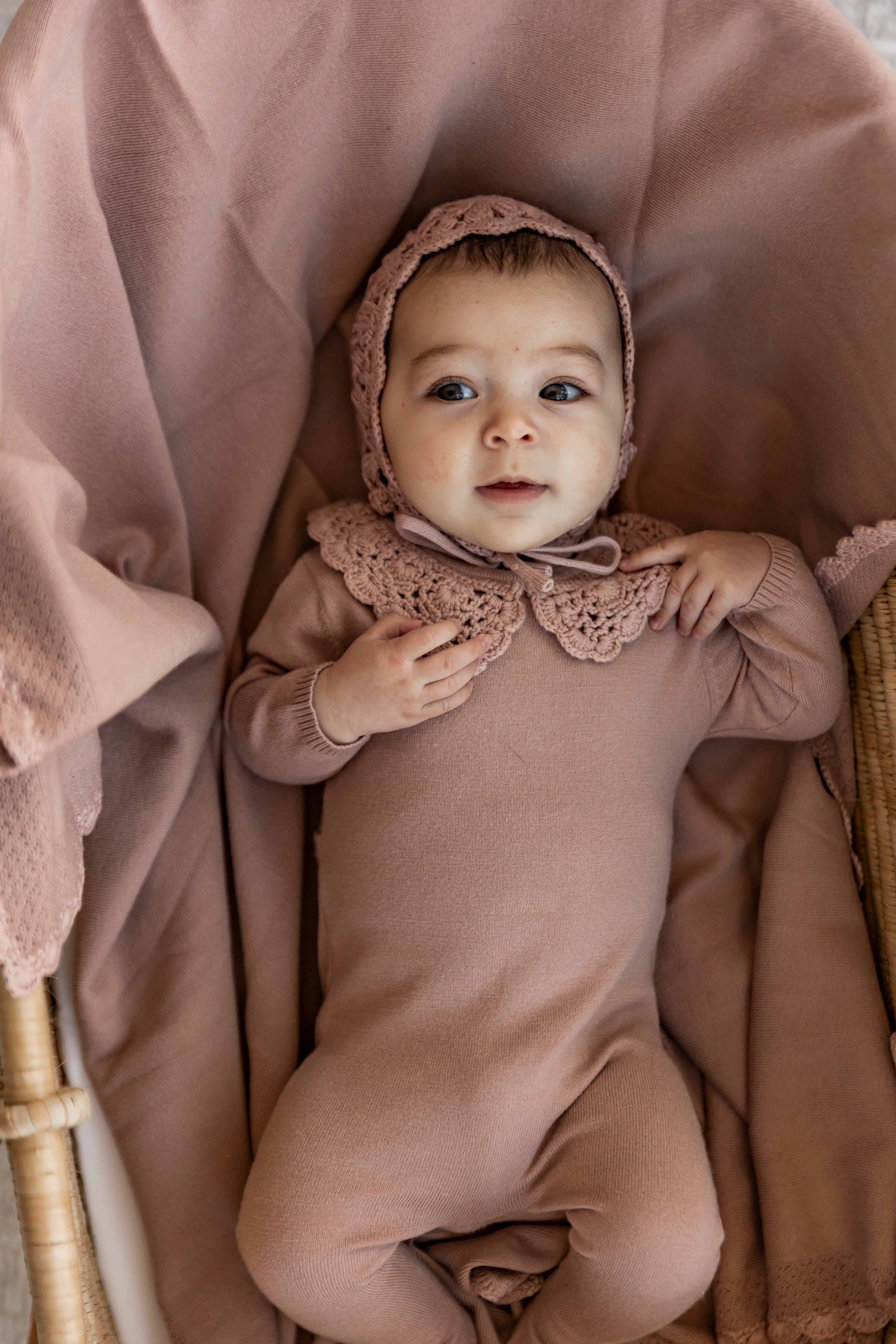 Knit Crochet Blanket in by Bebe Bella