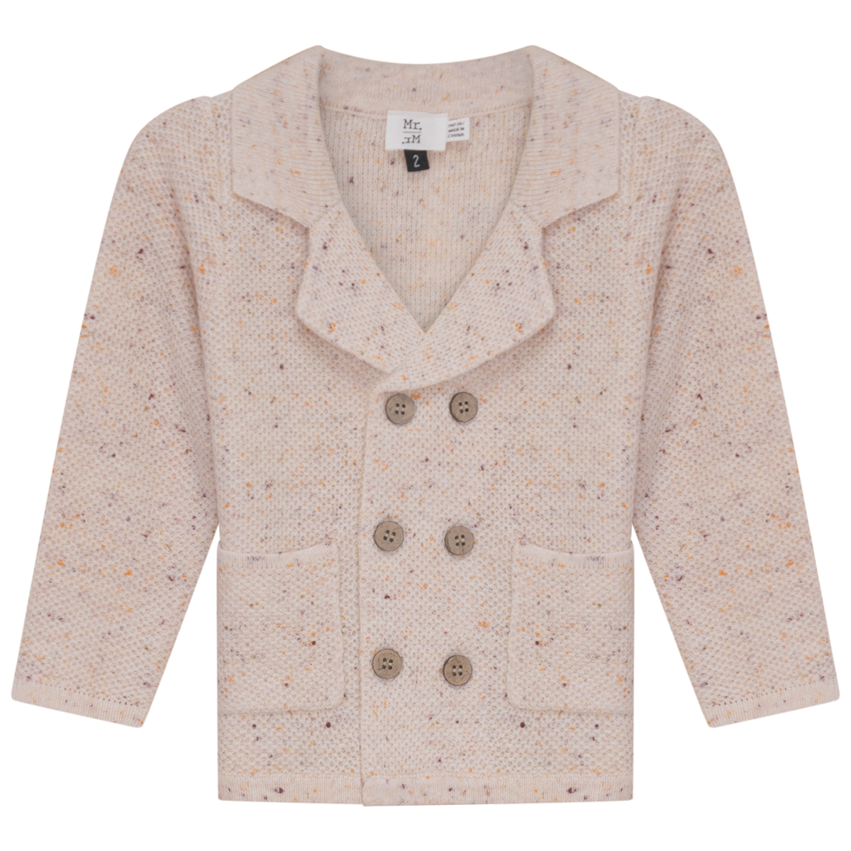 Speckeled Waffle Knit Blazer in Beige by Mr. Mr.