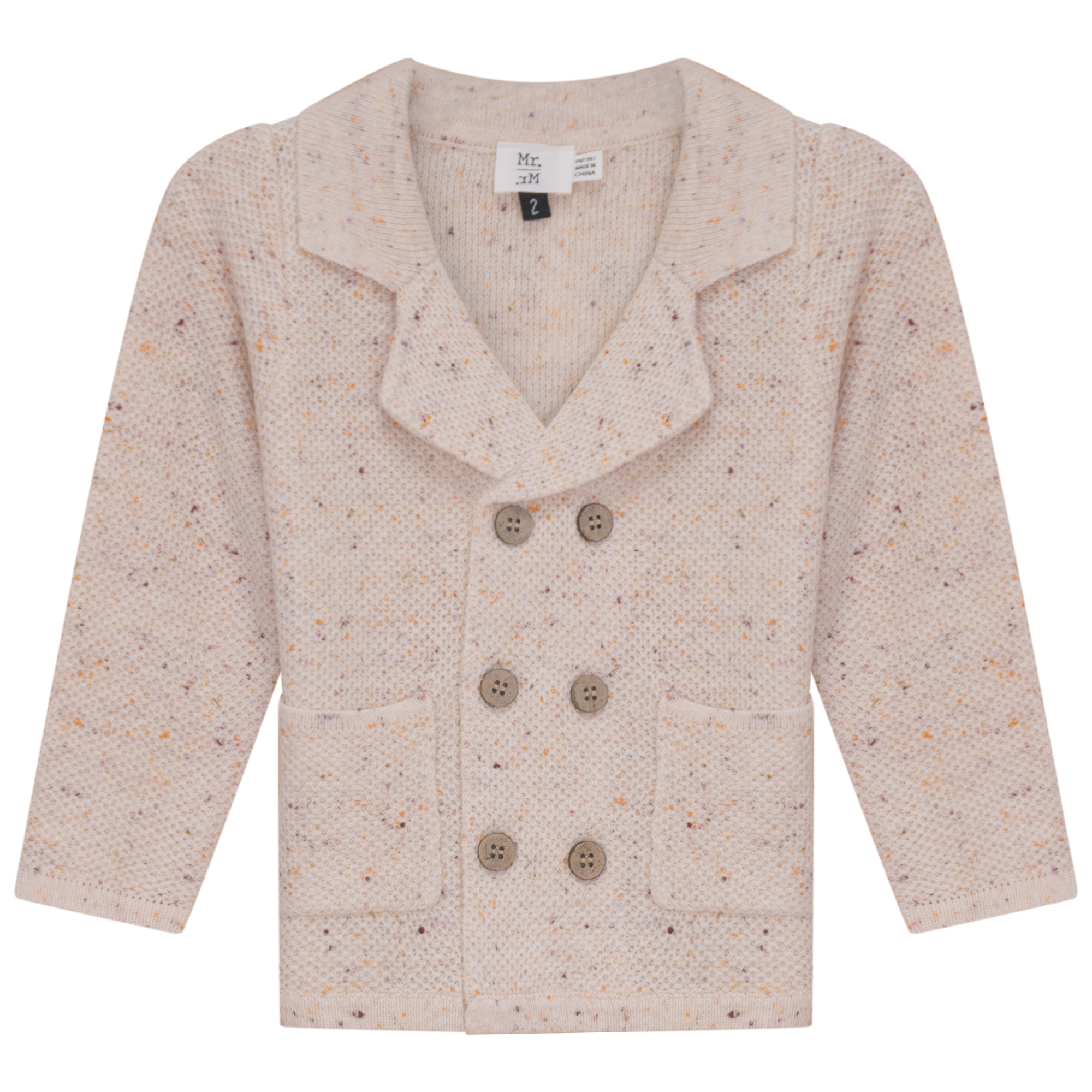 Speckeled Waffle Knit Blazer in Beige by Mr. Mr.