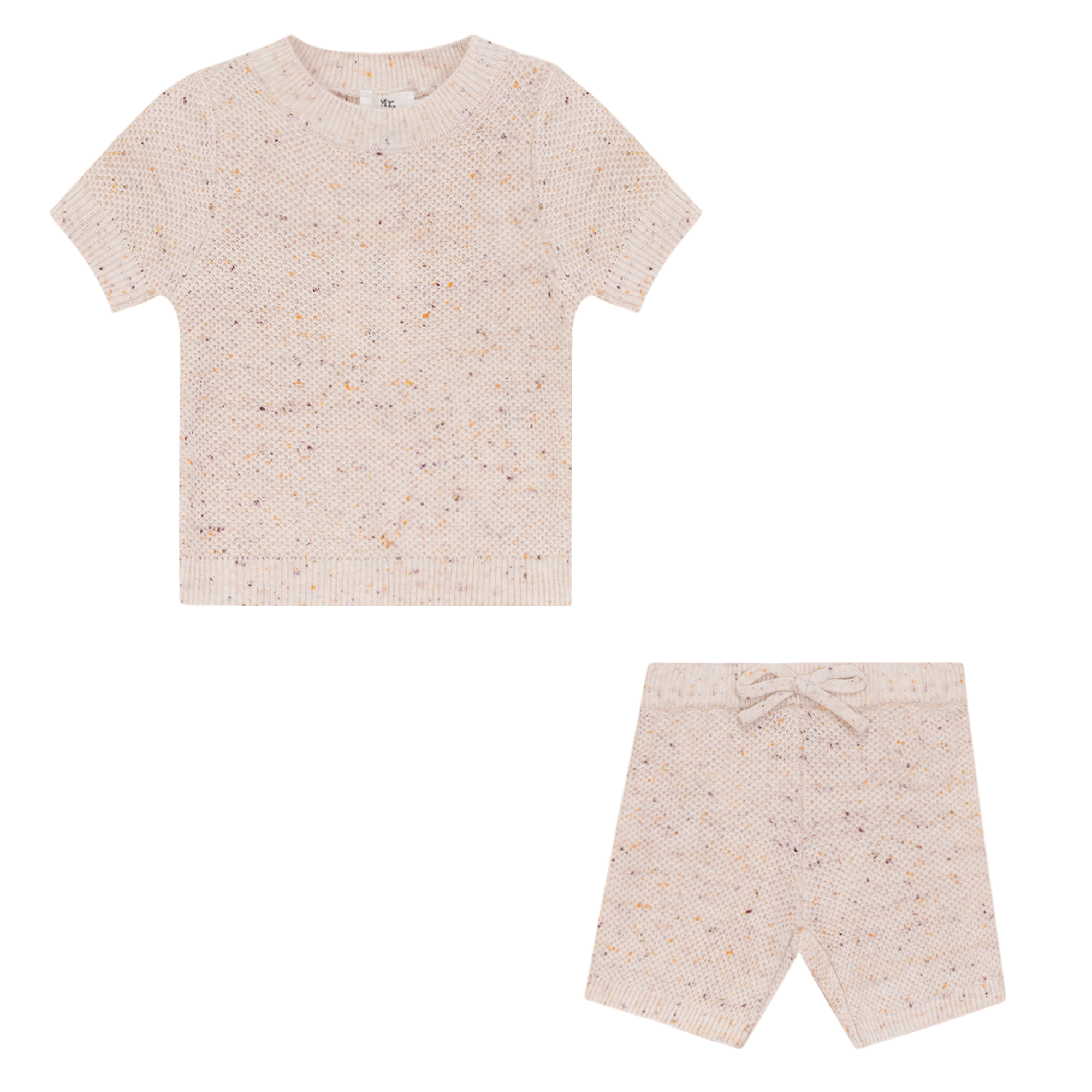 Speckled Waffle Knitted 2pc Set in Beige by Mr. Mr.