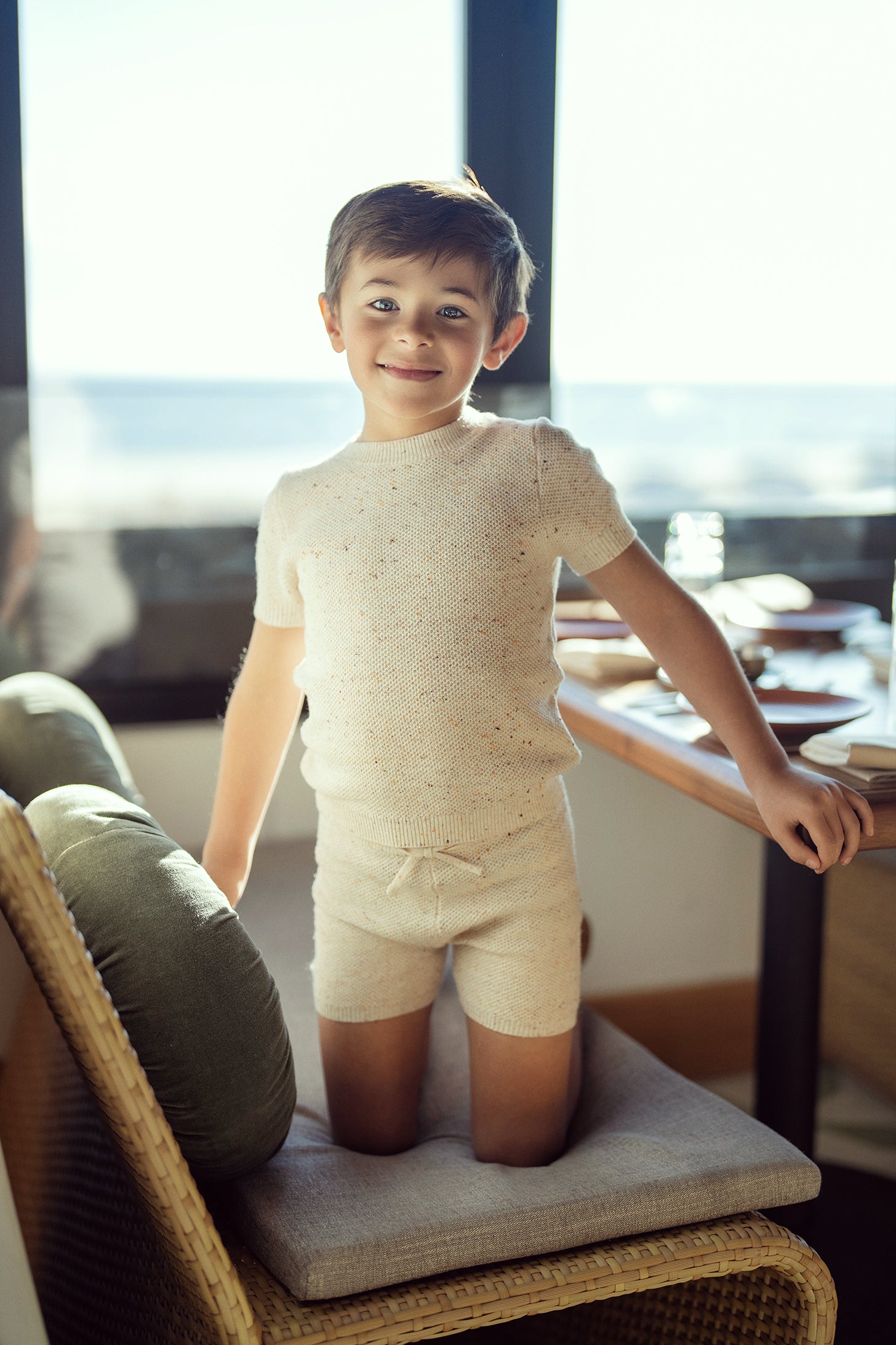 Speckled Waffle Knitted 2pc Set in by Mr. Mr.