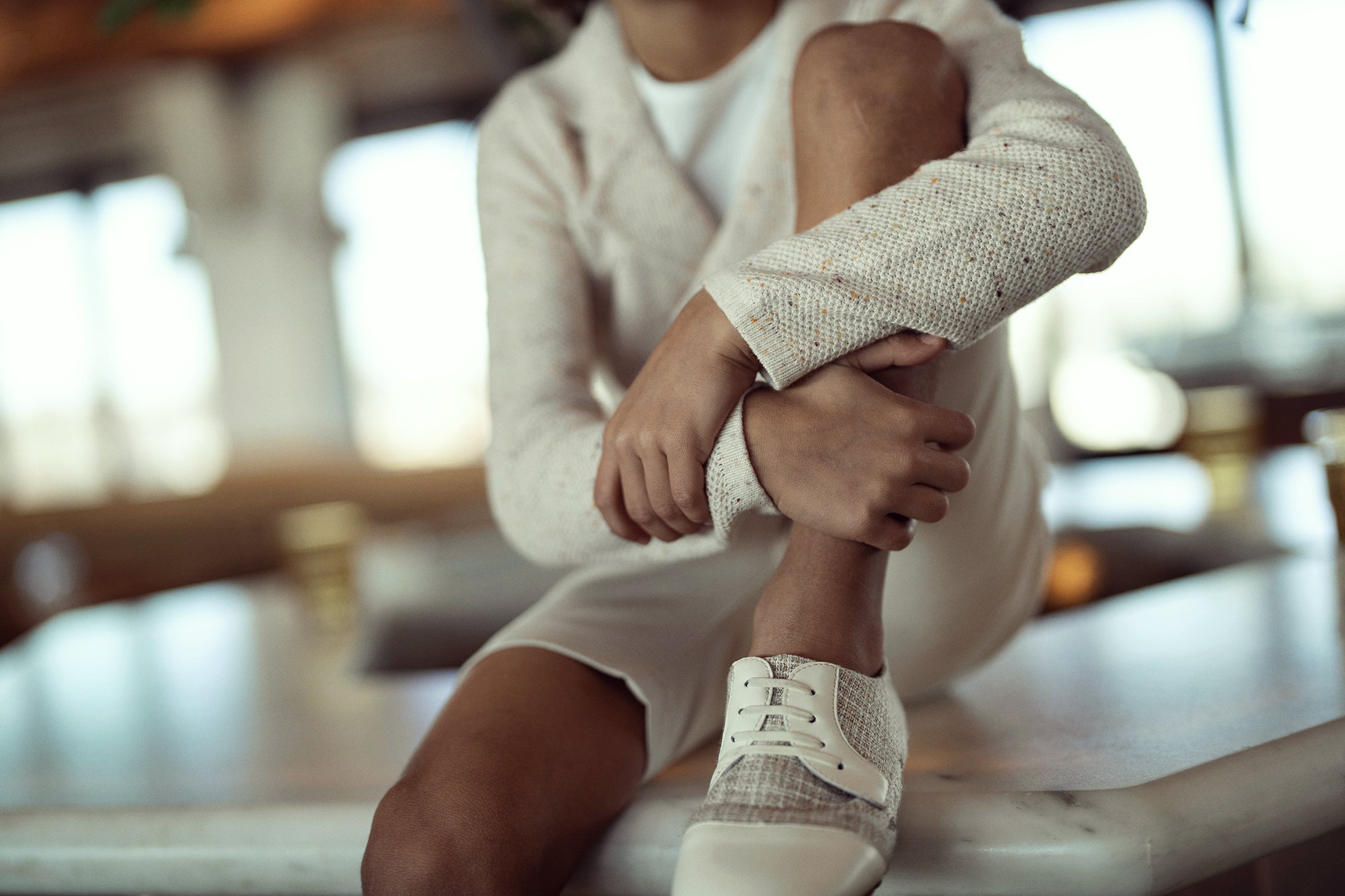 Speckeled Waffle Knit Blazer in by Mr. Mr.