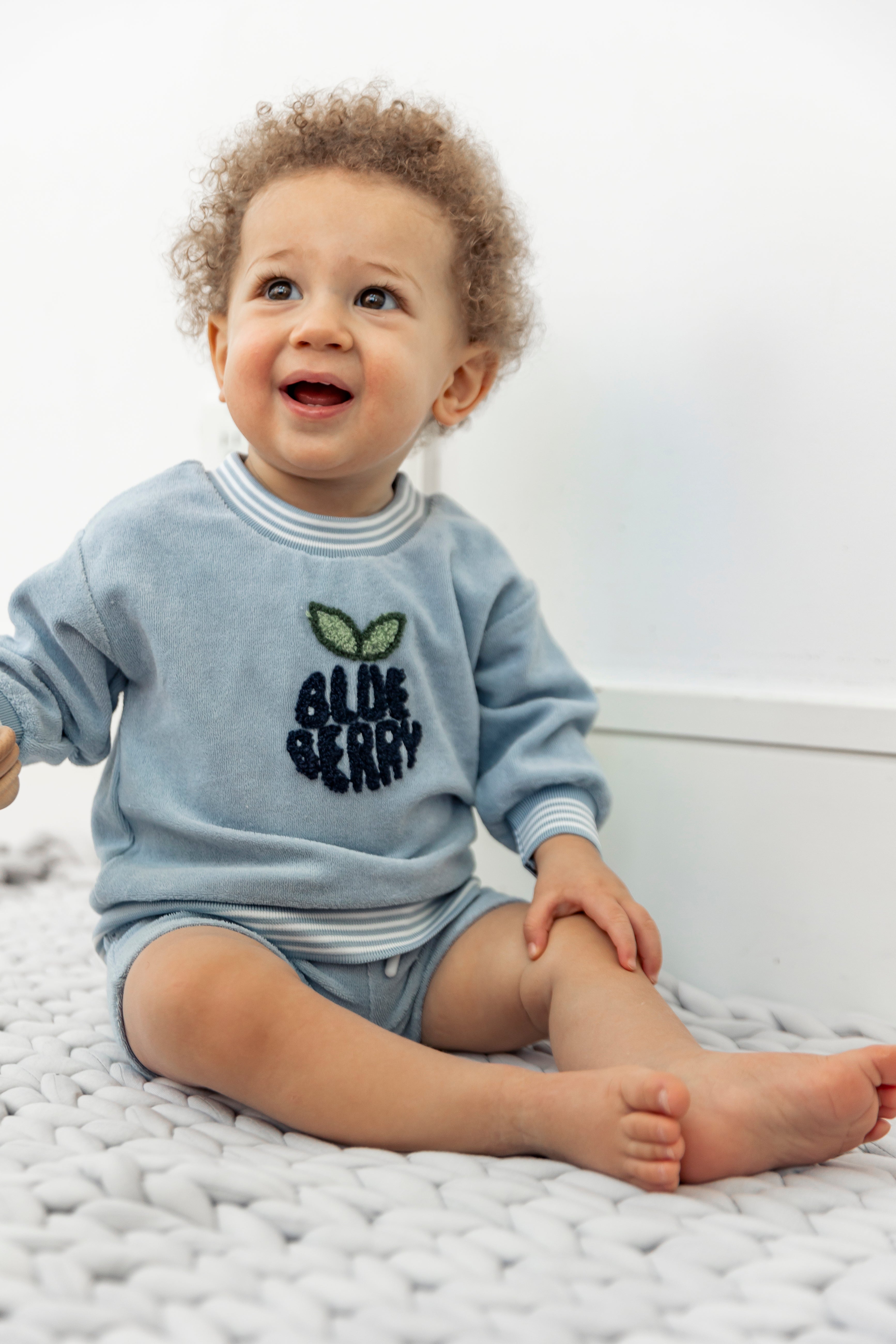 Blue Berry Striped Terry 2Pc Set in by Puddles