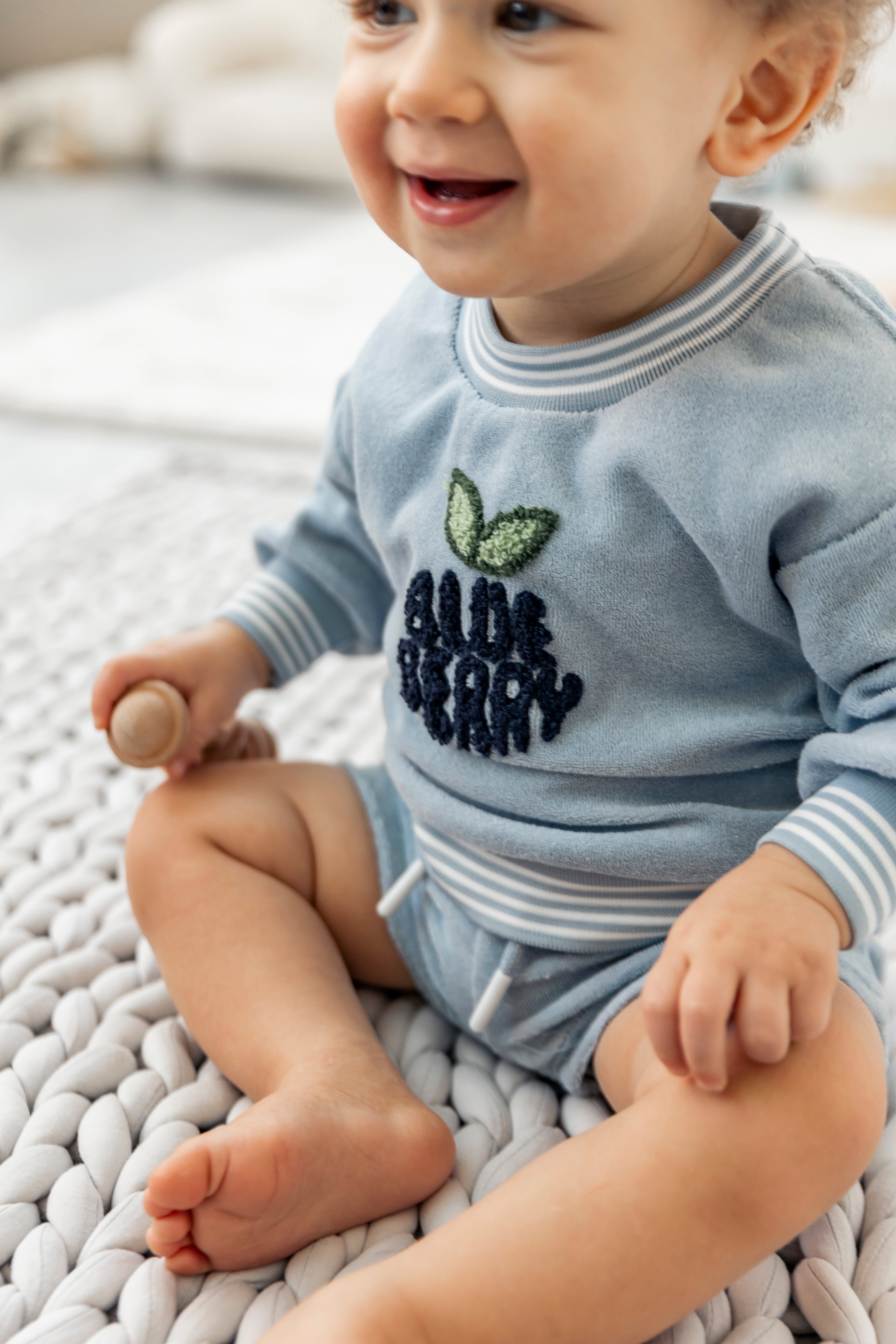 Blue Berry Striped Terry 2Pc Set in by Puddles