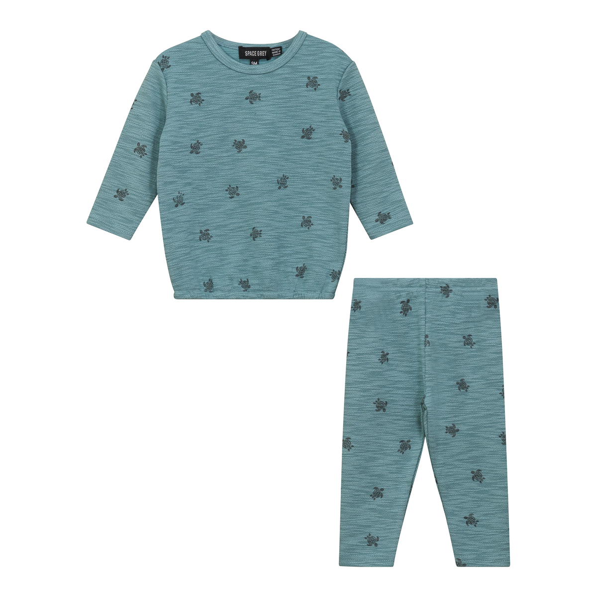 Butterfly Turtle Printed 2Pc Set in Seafoam by Space Grey