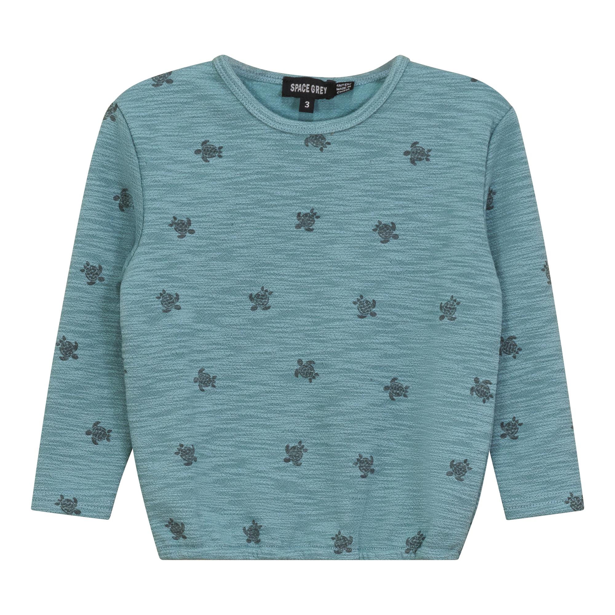 Turtle Printed Sweatshirt in by Space Grey