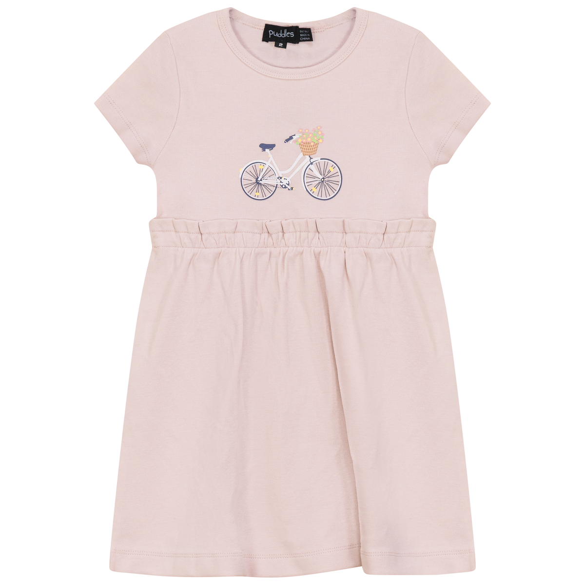Bicycle Print Dress in Primrose by Puddles