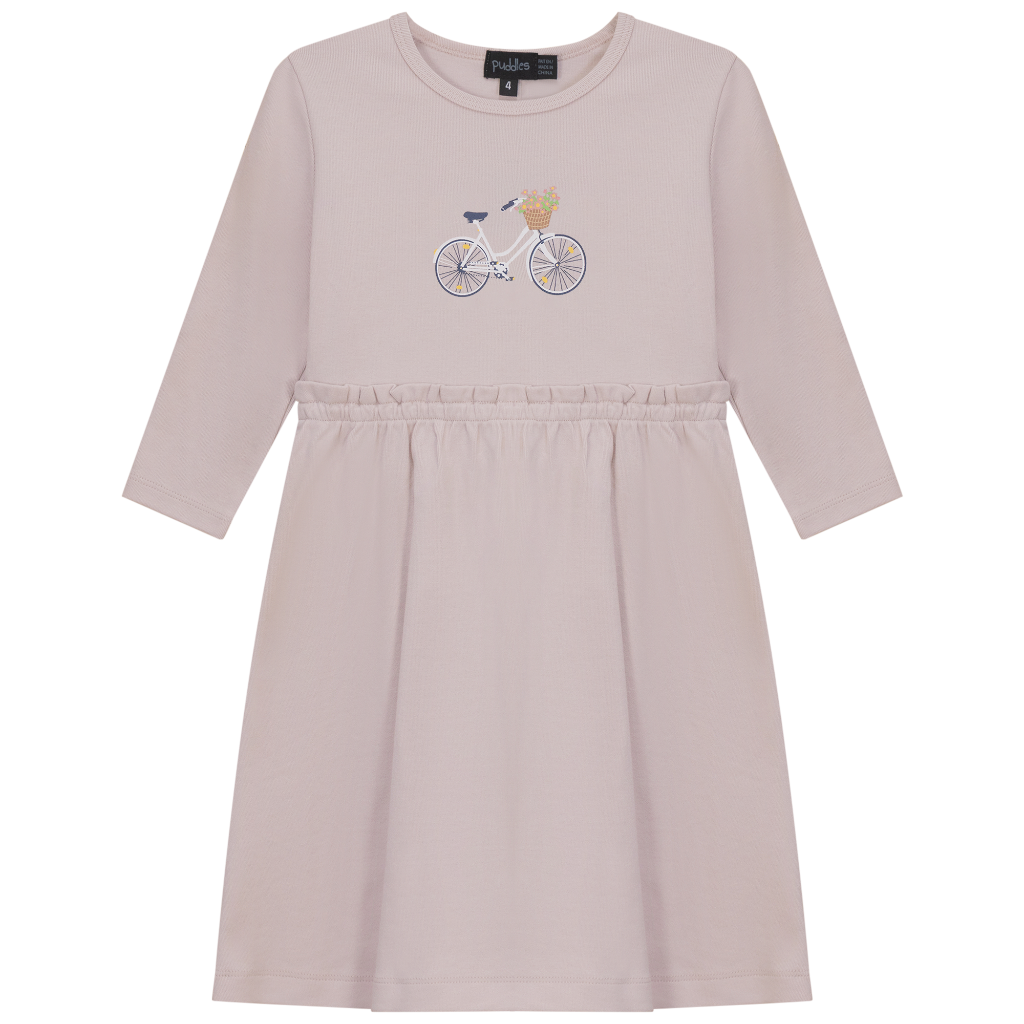 Bicycle Print Dress in Primrose by Puddles