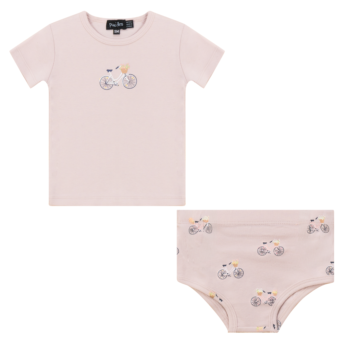 Bicycle Printed 2Pc Set in Primrose by Puddles