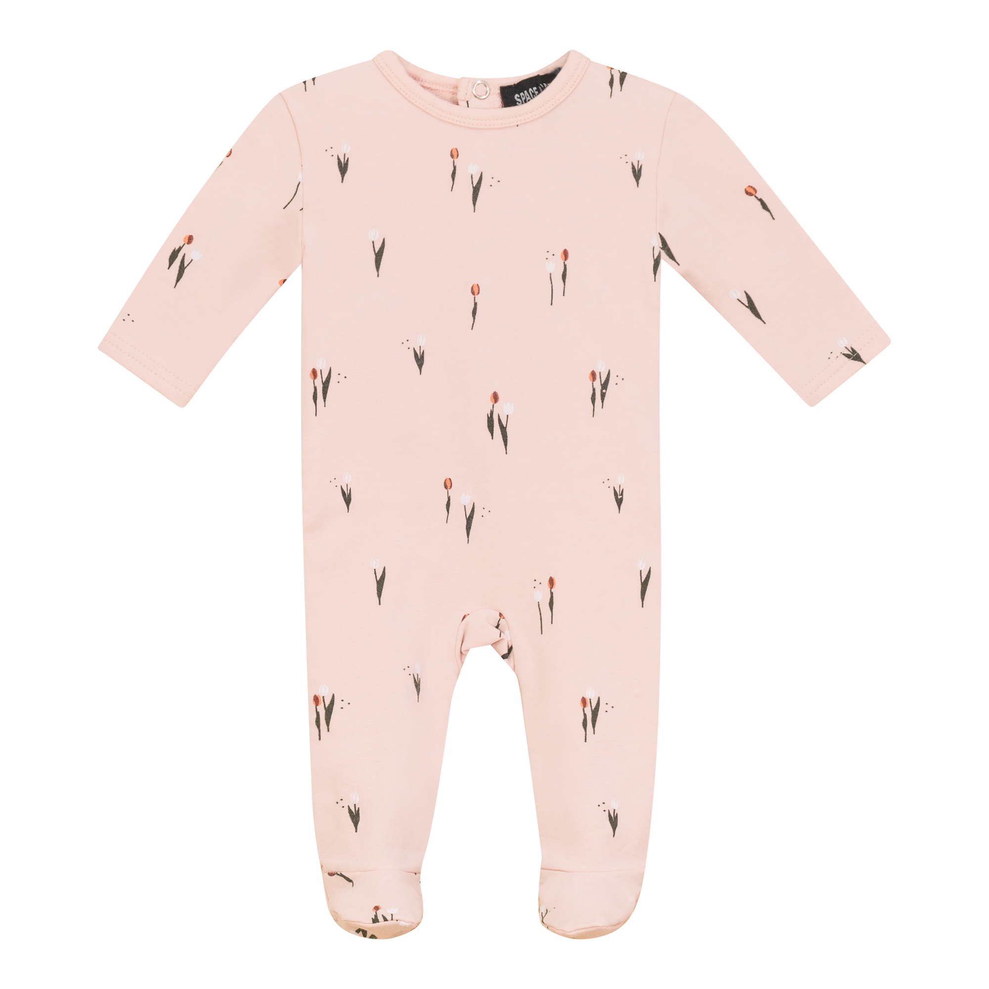Scooter and Tulip Printed Onesie in Soft Pink 3 Months by Space Grey