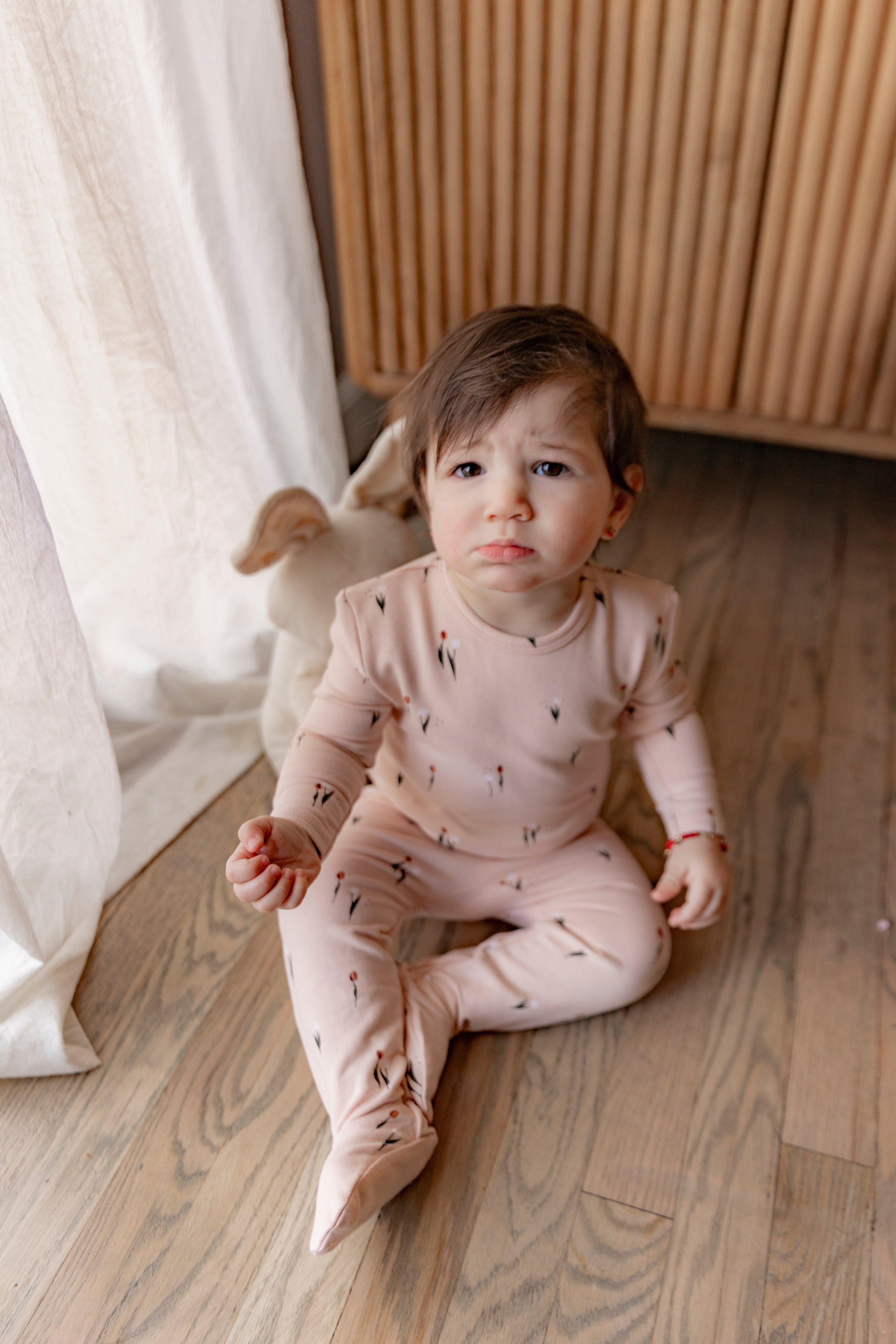 Scooter and Tulip Printed Onesie in by Space Grey