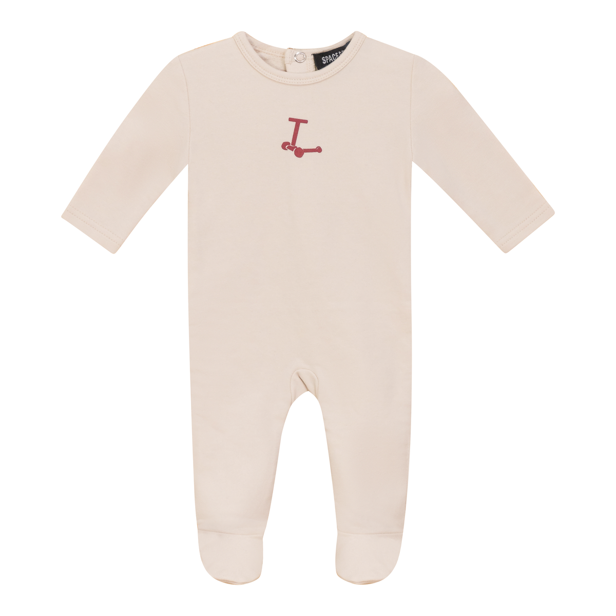 Scooter and Tulip Print Onesie in Dark Almond by Space Grey